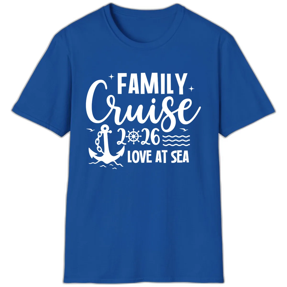 Family Cruise 2026 Love at Sea Vacation Apparel T-Shirt in Royal