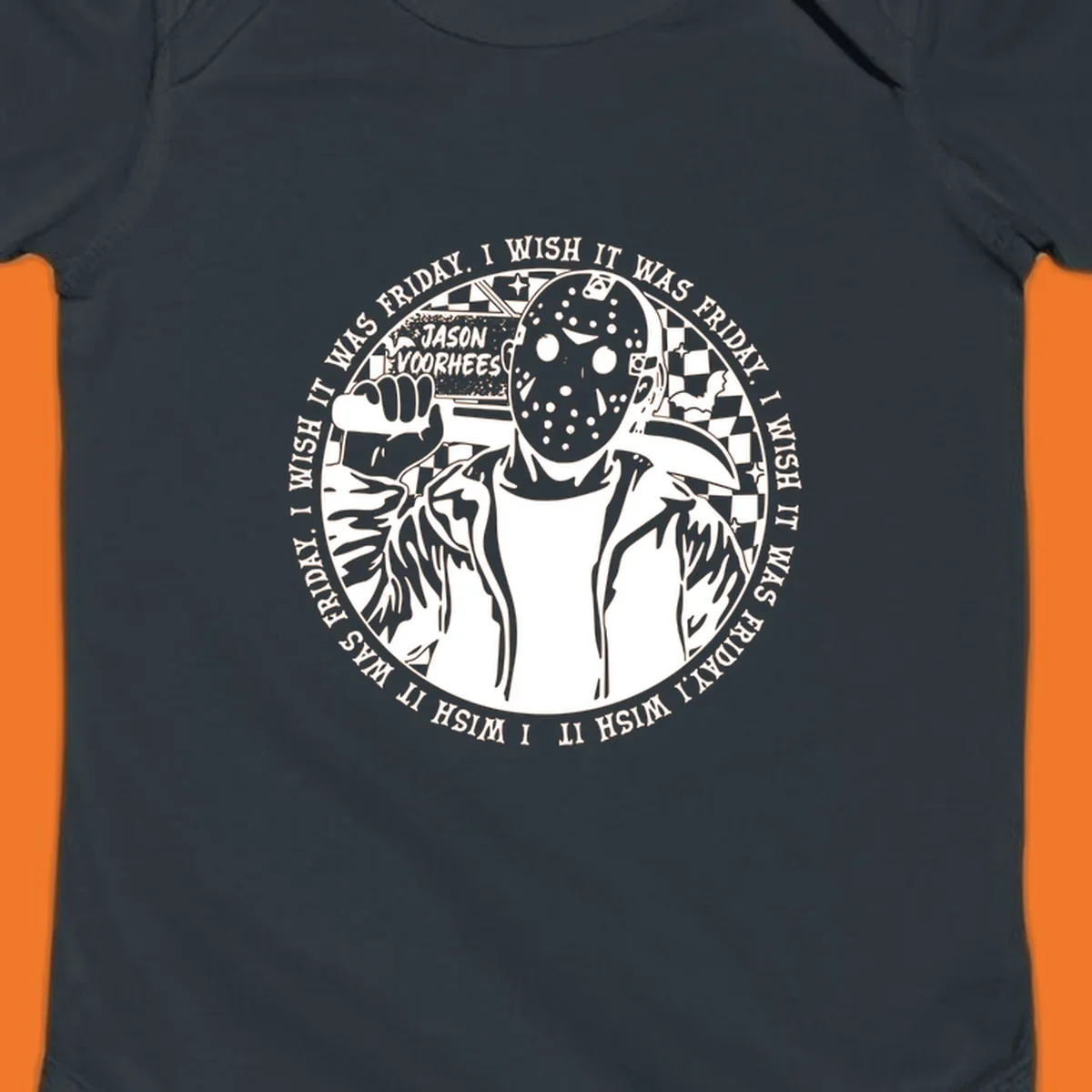 Jason Voorhees hockey mask and machete with 'I Wish It Was Friday' text - jason voorhees wish friday