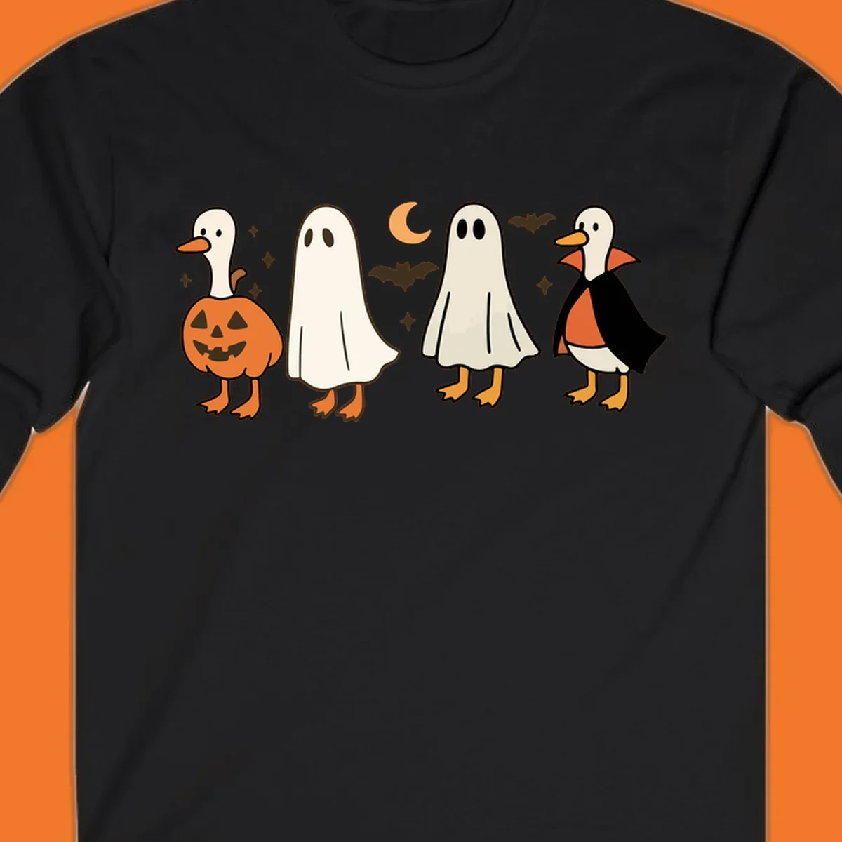 Halloween ghost and duck characters design.
