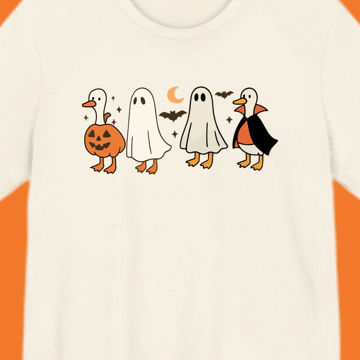 Halloween ghost and duck characters design.