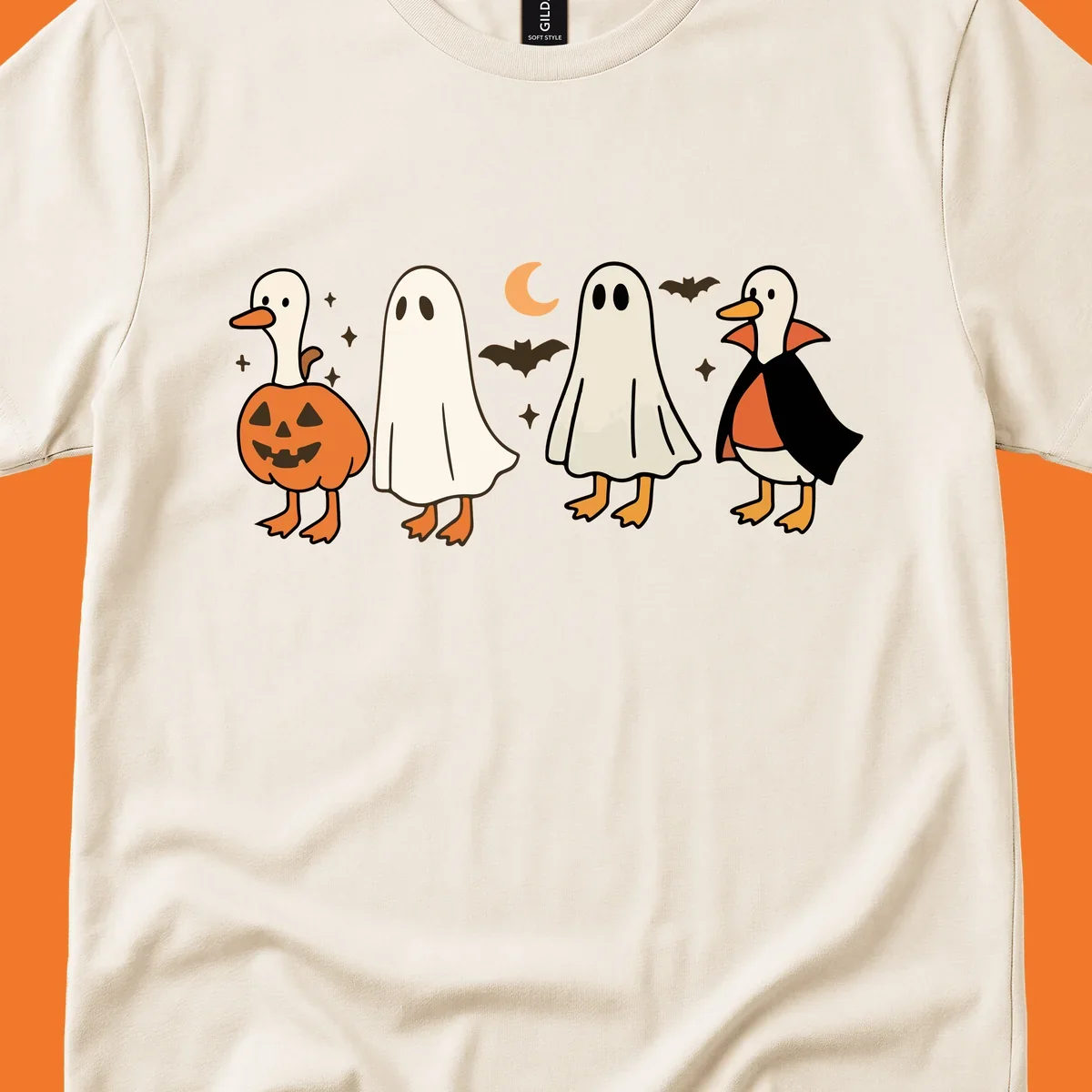 Halloween ghost and duck characters design.