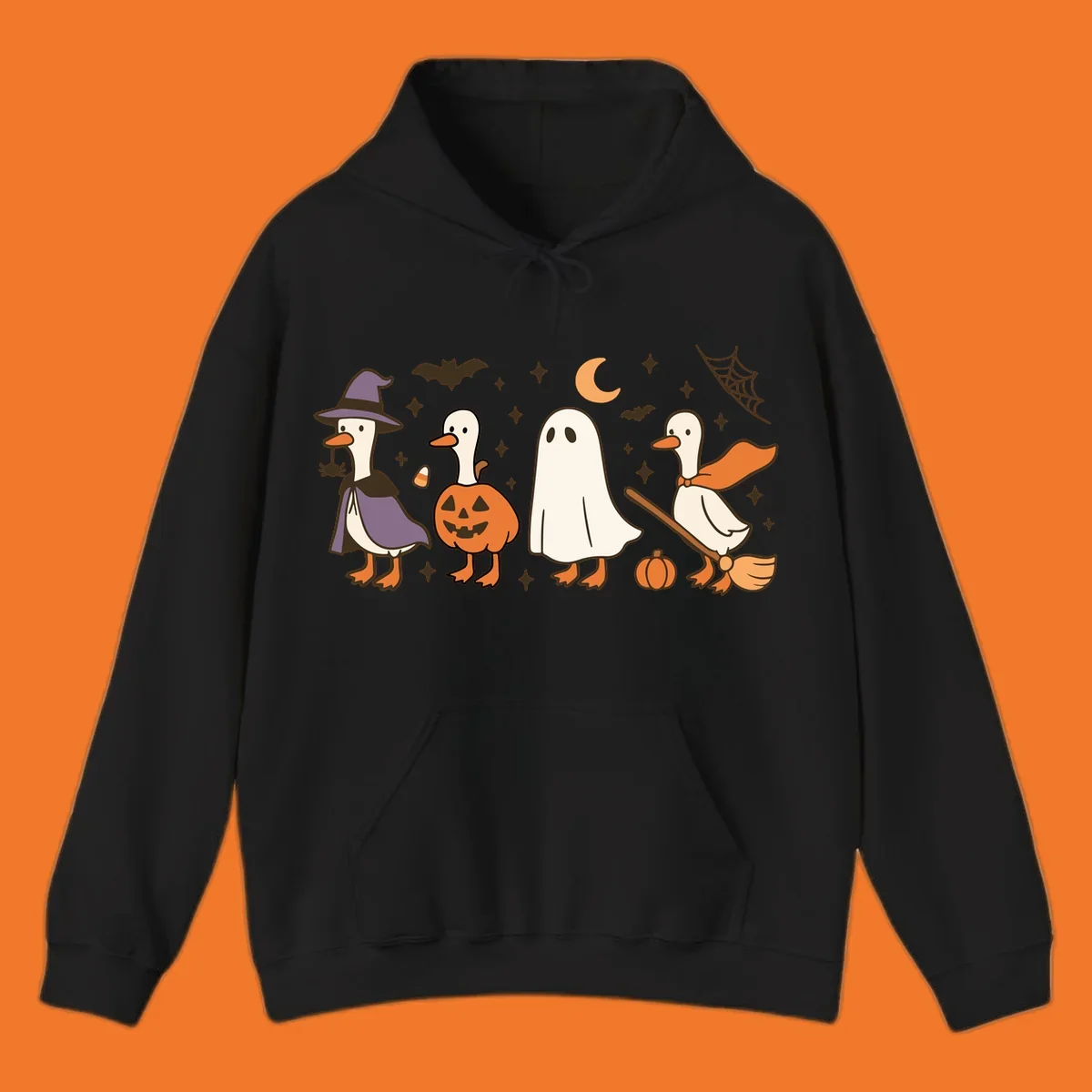 Goose Halloween costumes witch pumpkin ghost broom graphic