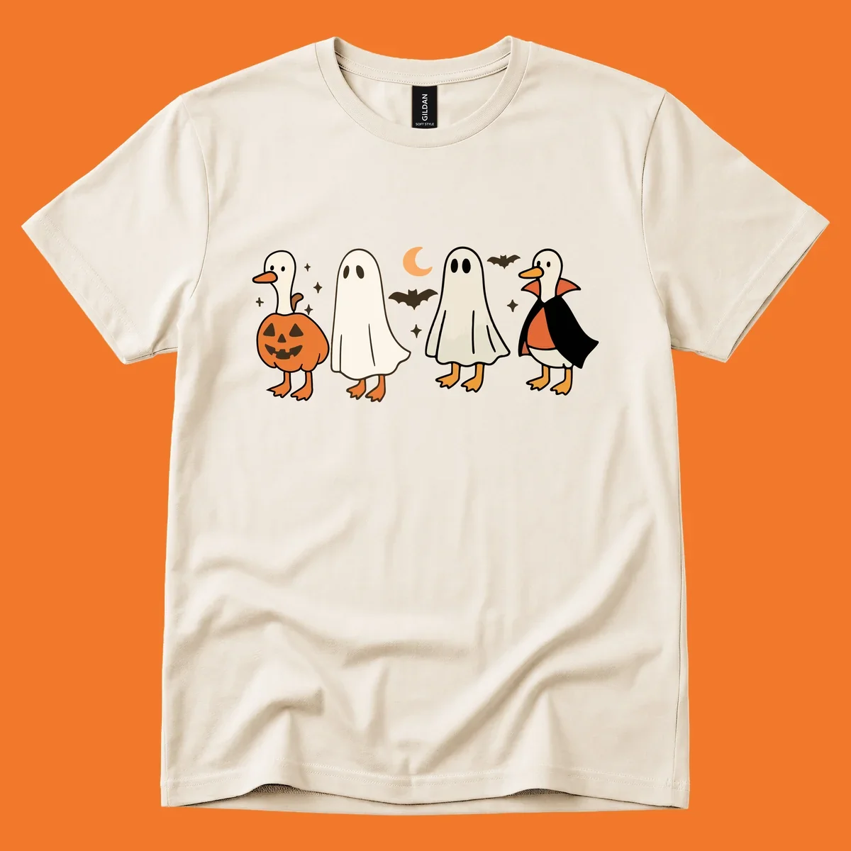 Halloween ghost and duck characters design.