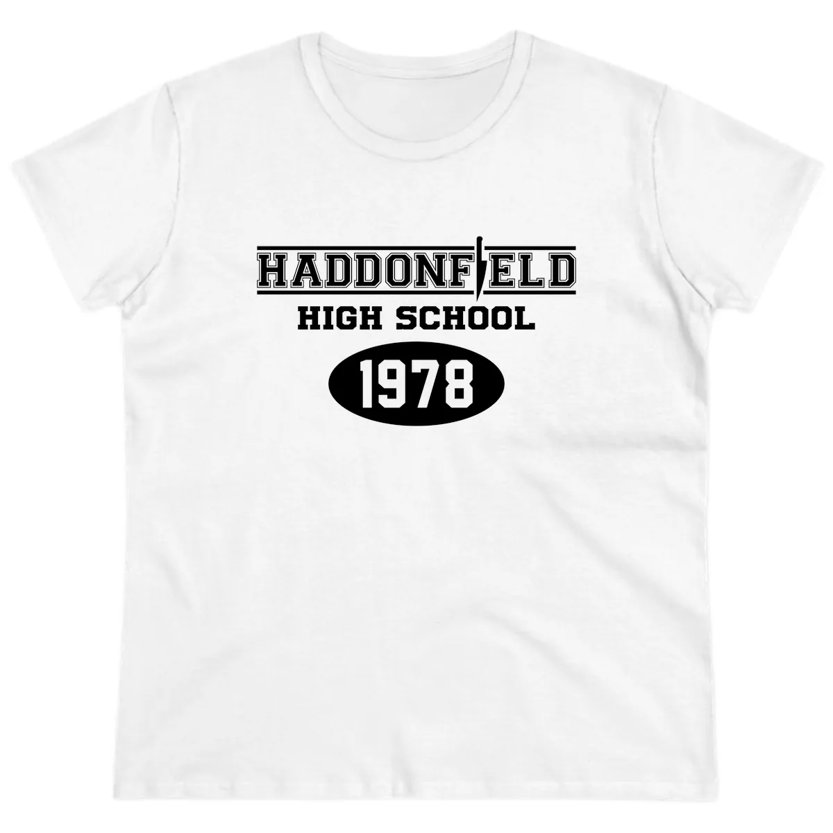 Haddonfield High School 1978 Reunion Ladies Tee in White