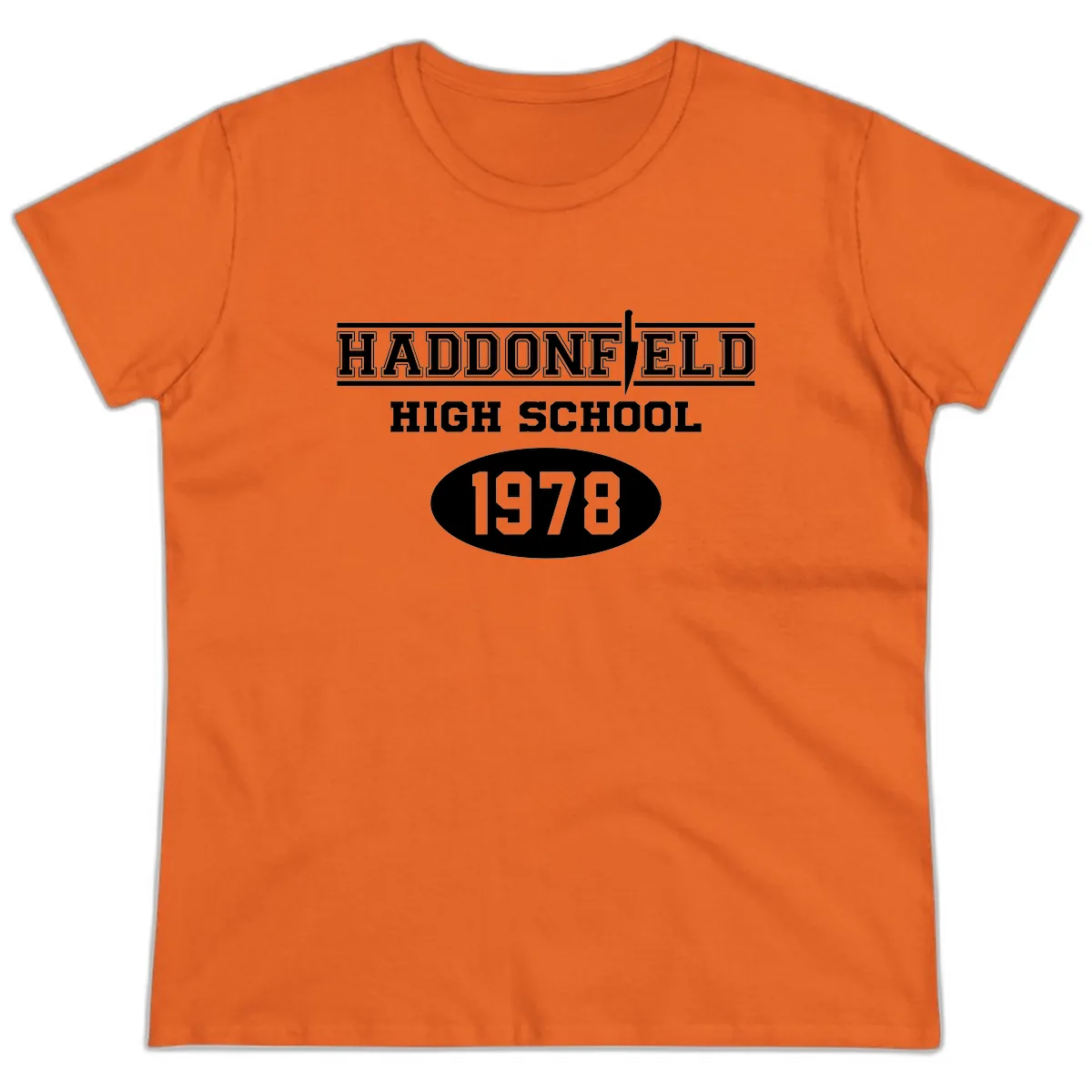 Haddonfield High School 1978 Reunion Ladies Tee in Orange