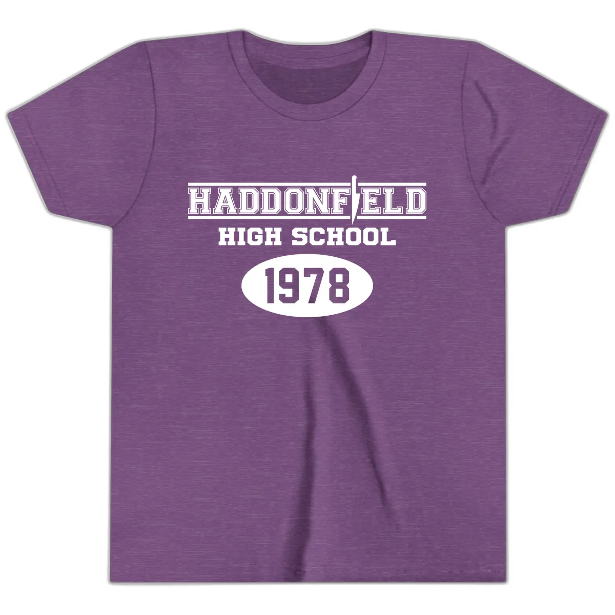 Haddonfield High School 1978 Reunion Youth T-Shirt in Heather Team Purple