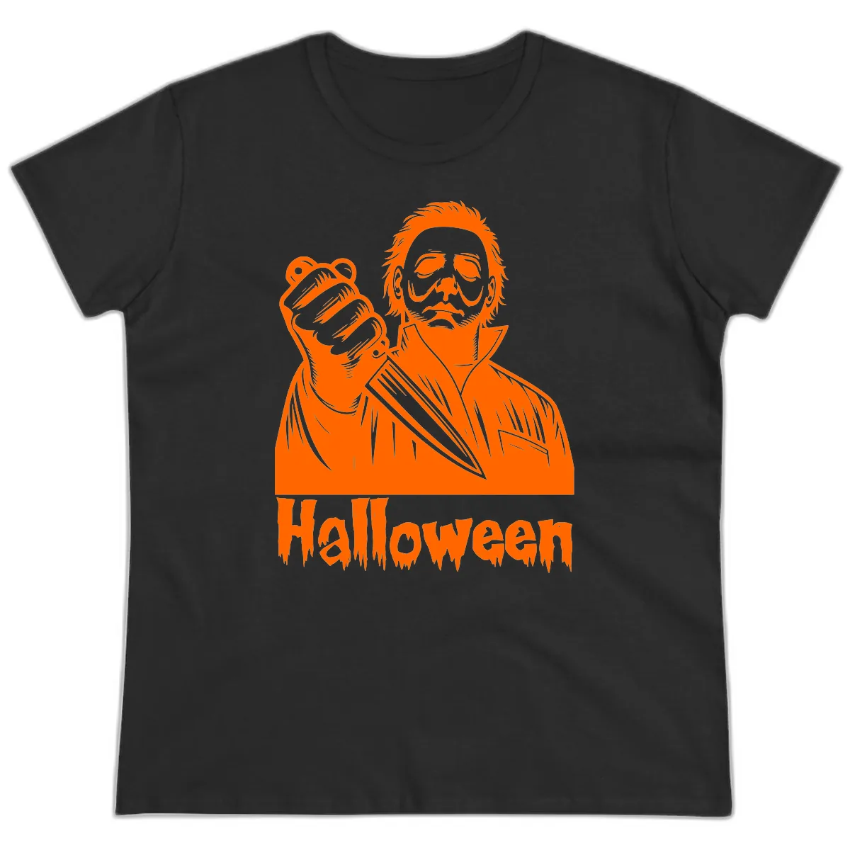 Michael Myers Halloween Slasher Ladies Tee in Black