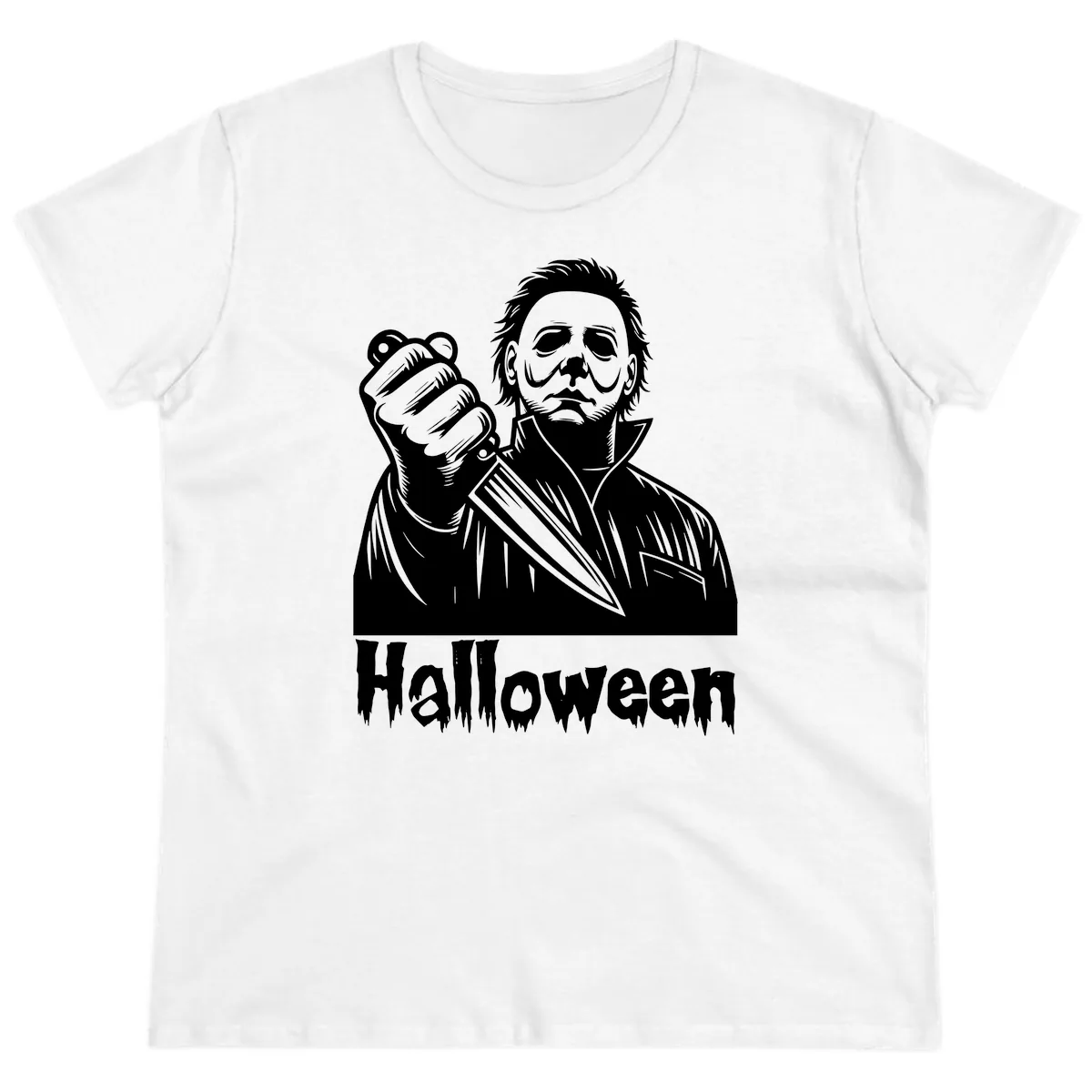 Michael Myers Halloween Slasher Ladies Tee in White