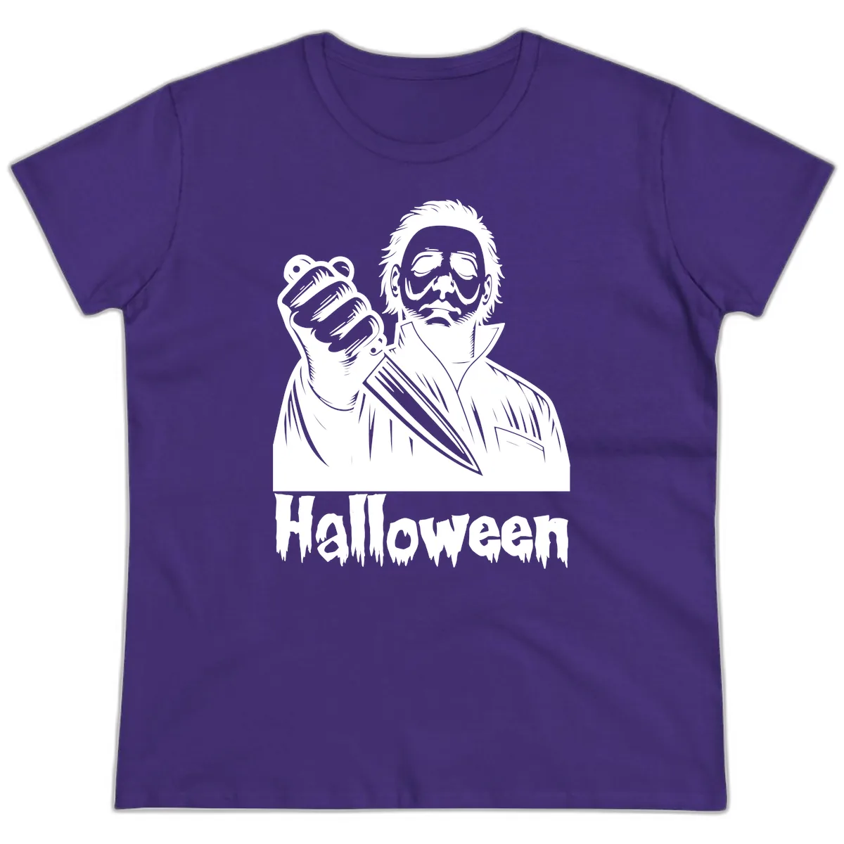 Michael Myers Halloween Slasher Ladies Tee in Purple