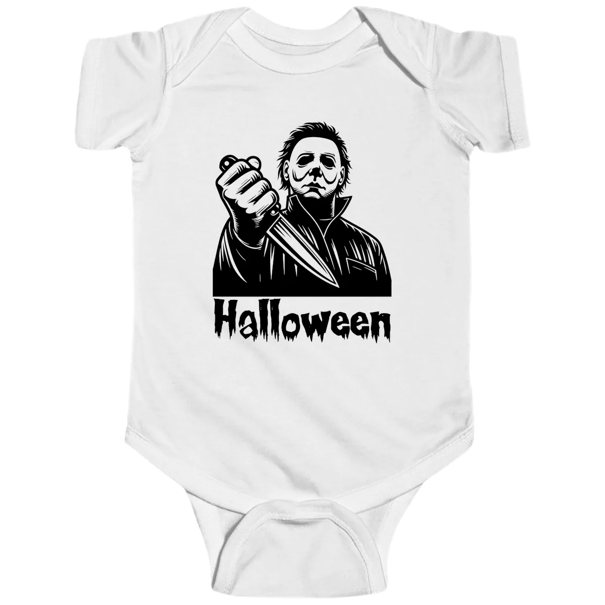 Michael Myers Halloween Slasher Baby Onesie in White