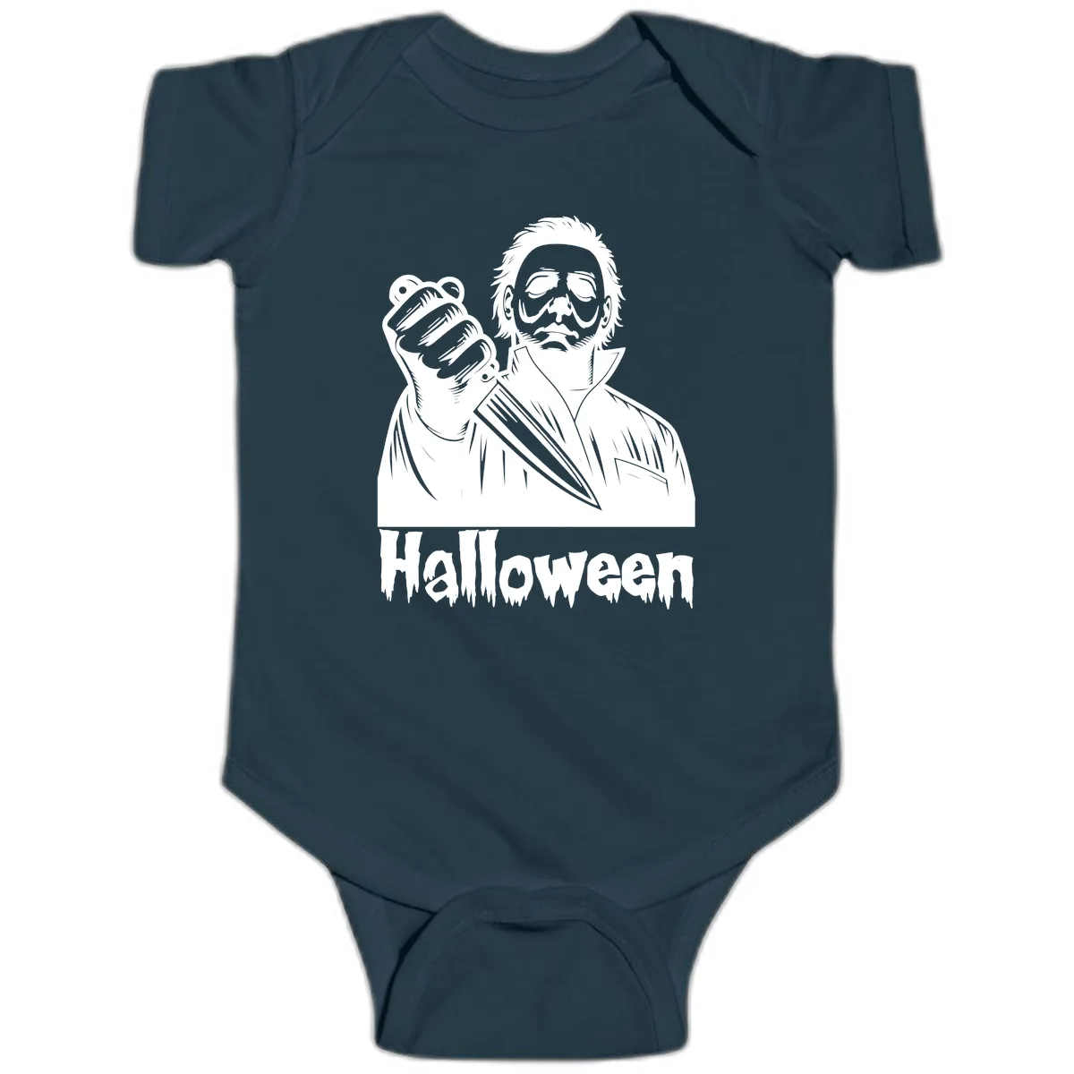 Michael Myers Halloween Slasher Baby Onesie in Navy