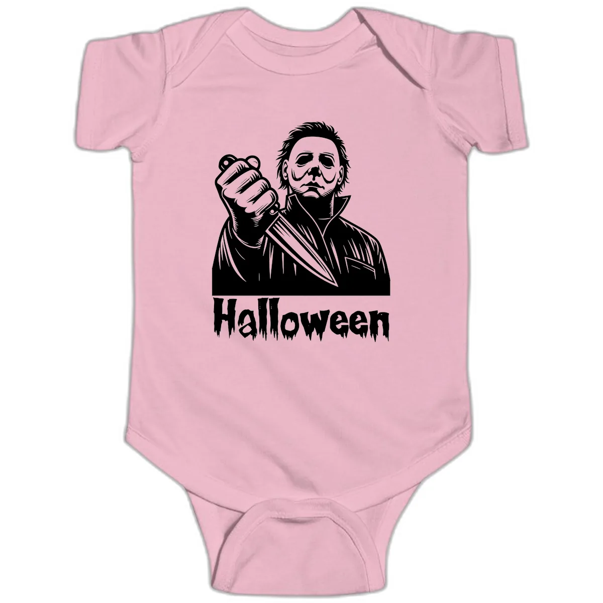 Michael Myers Halloween Slasher Baby Onesie in Pink
