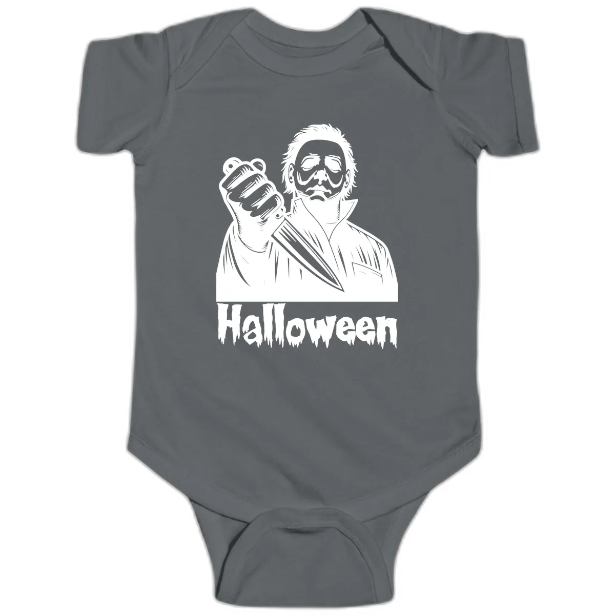 Michael Myers Halloween Slasher Baby Onesie in Charcoal