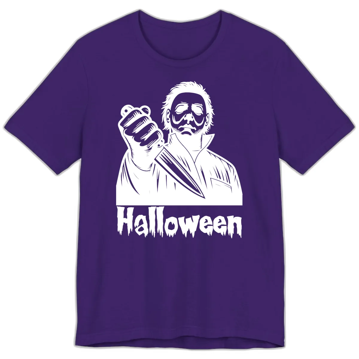 Michael Myers Halloween Slasher Premium T-Shirt in Team Purple