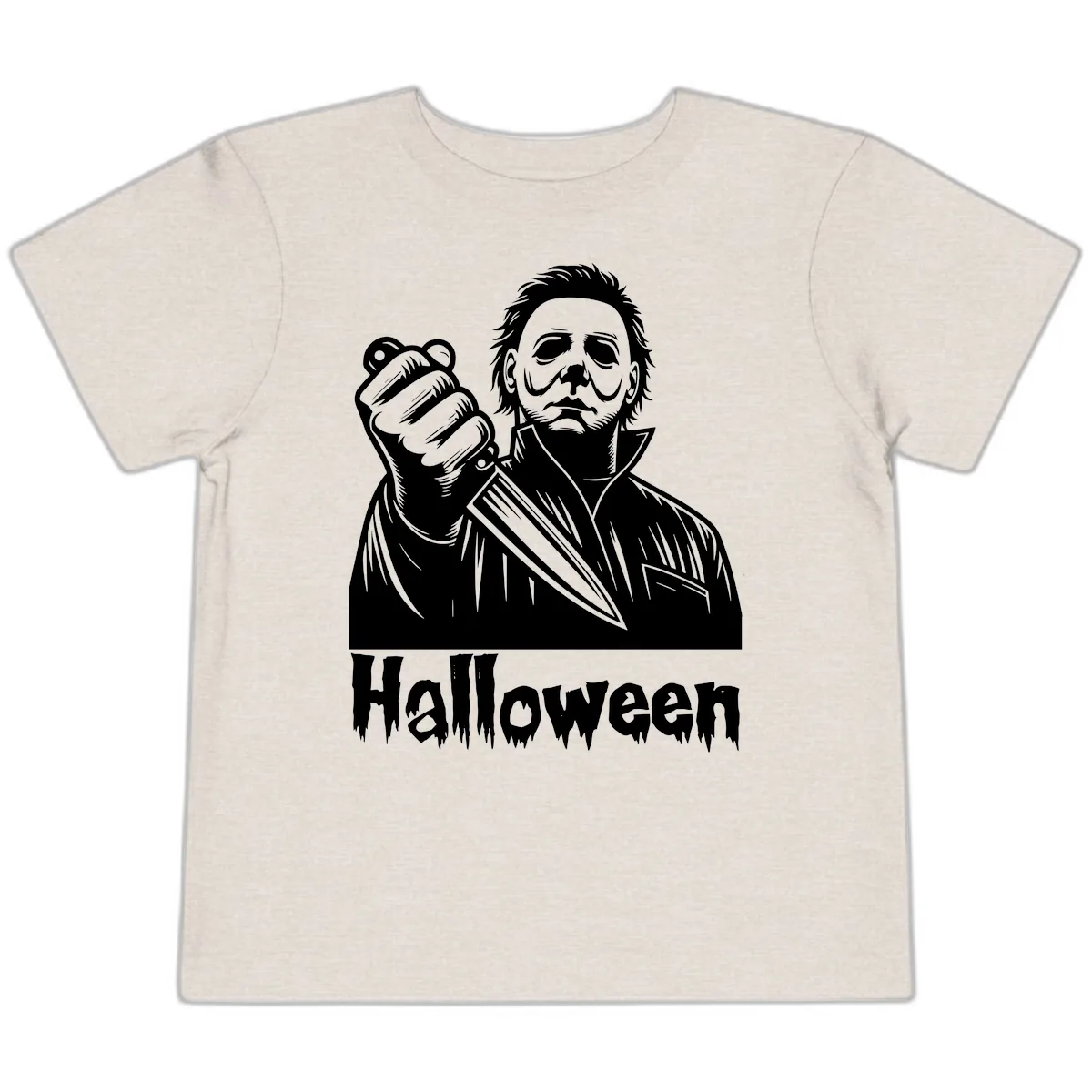 Michael Myers Halloween Slasher Toddler T-Shirt in Heather Dust