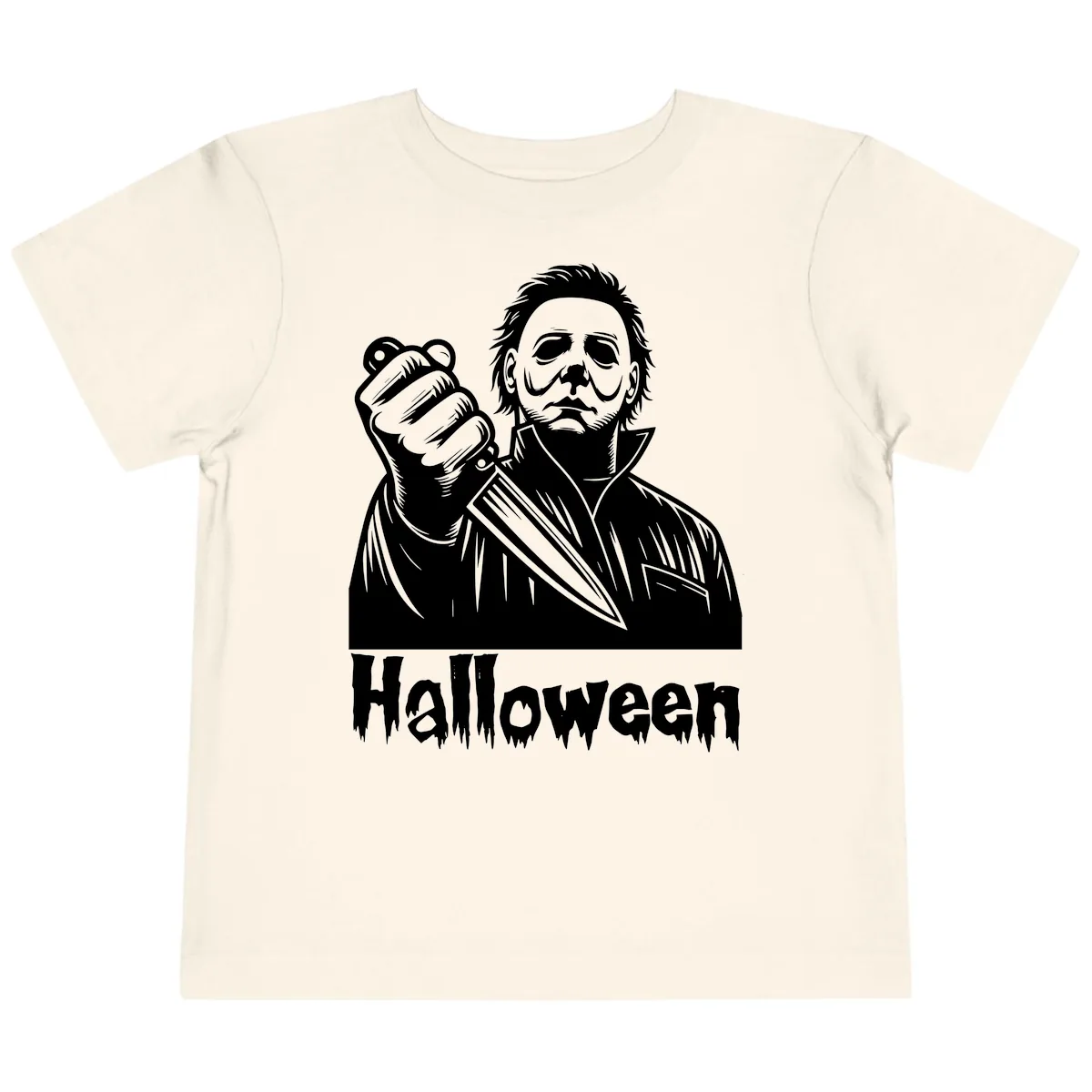Michael Myers Halloween Slasher Toddler T-Shirt in Natural