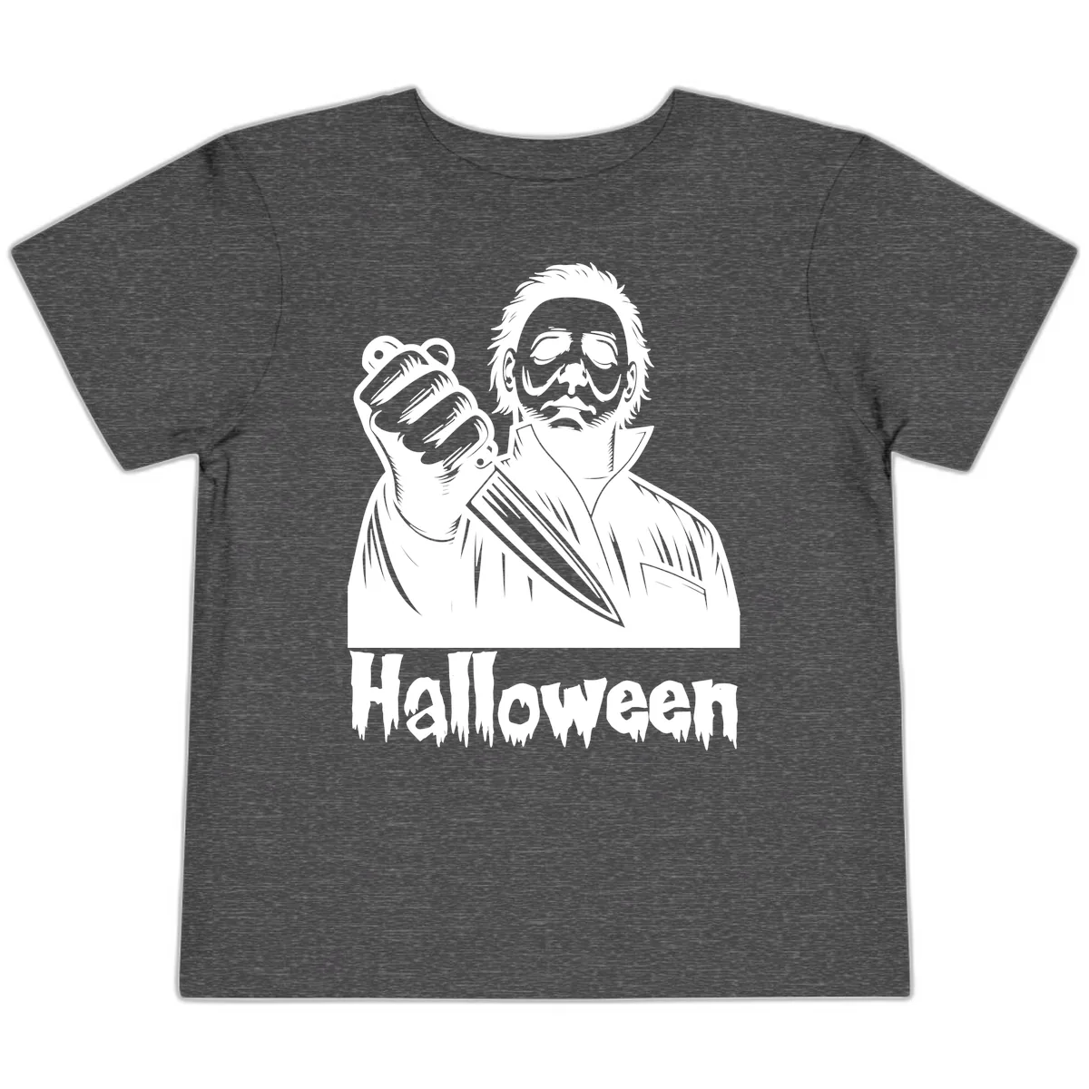 Michael Myers Halloween Slasher Toddler T-Shirt in Dark Heather Grey