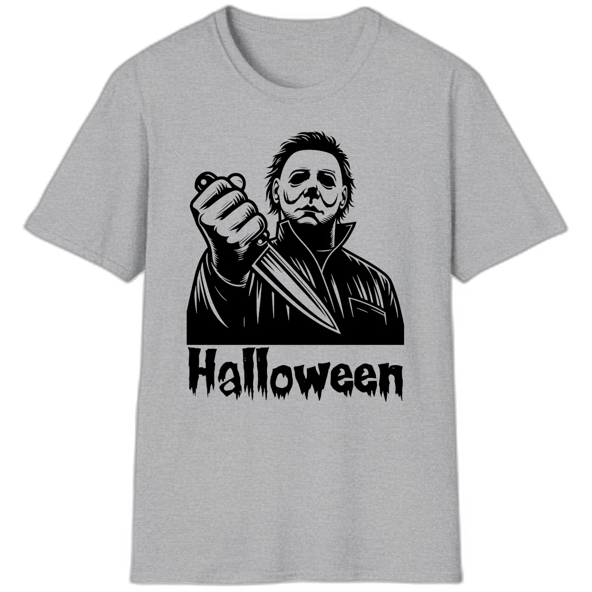 Michael Myers Halloween Slasher T-Shirt in Sport Grey
