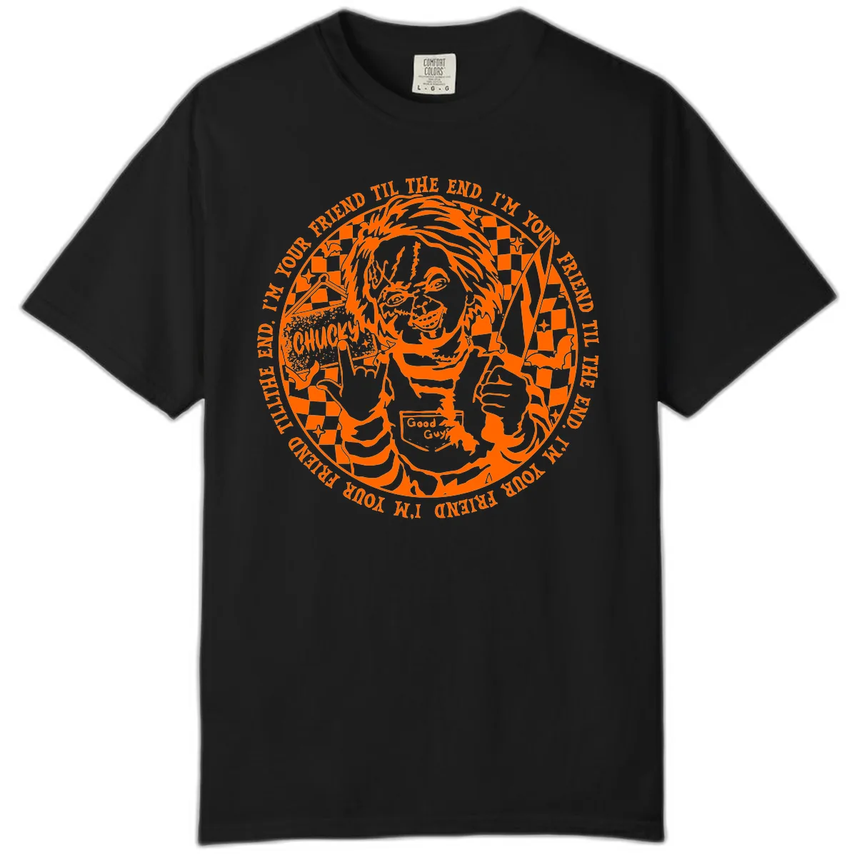 Chucky Friend Til The End Design Comfort Color in Black