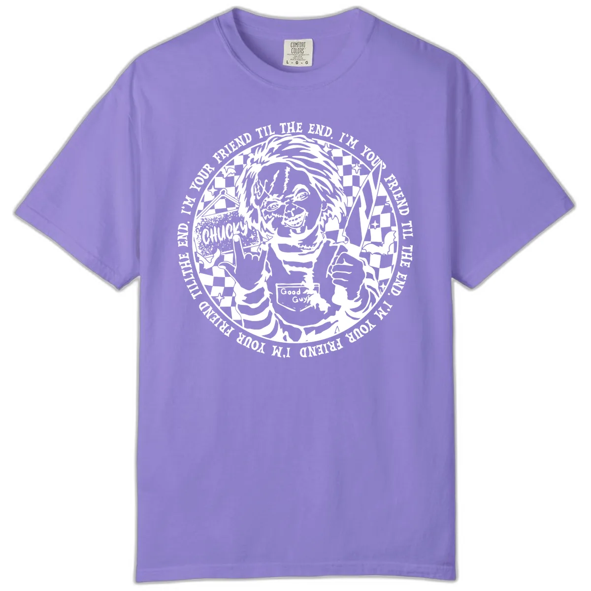 Chucky Friend Til The End Design Comfort Color in Violet