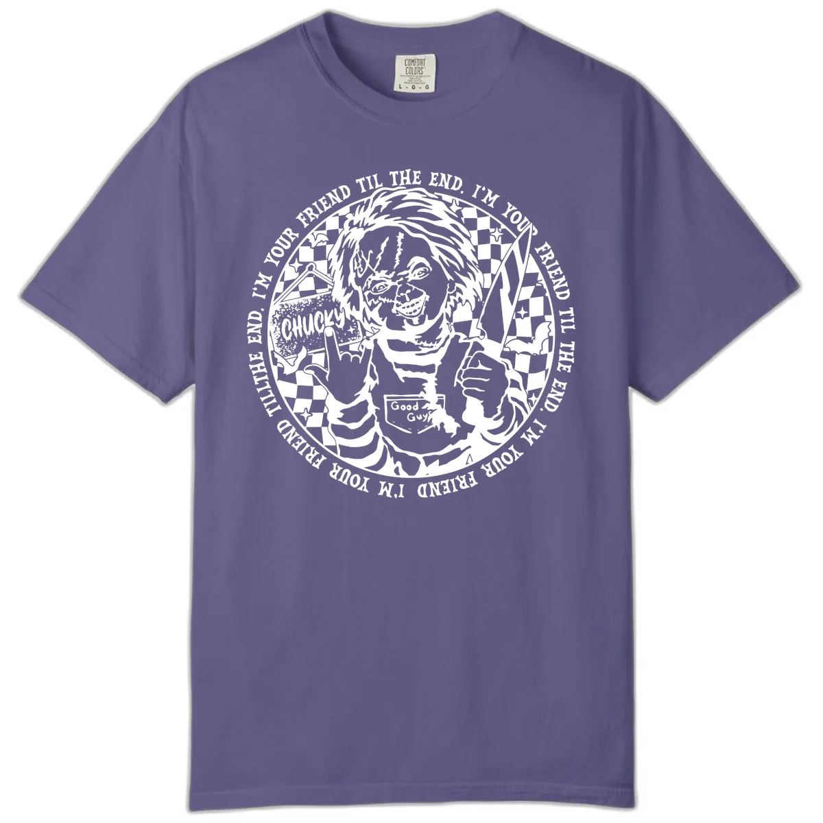 Chucky Friend Til The End Design Comfort Color in Grape