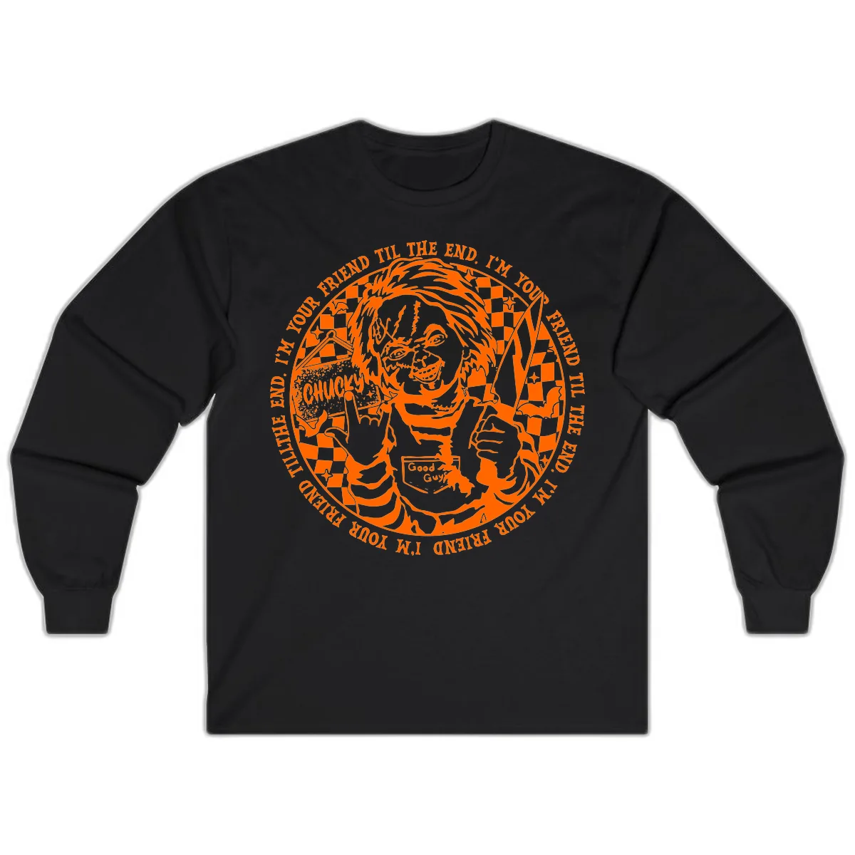 Chucky Friend Til The End Design Long Sleeve in Black