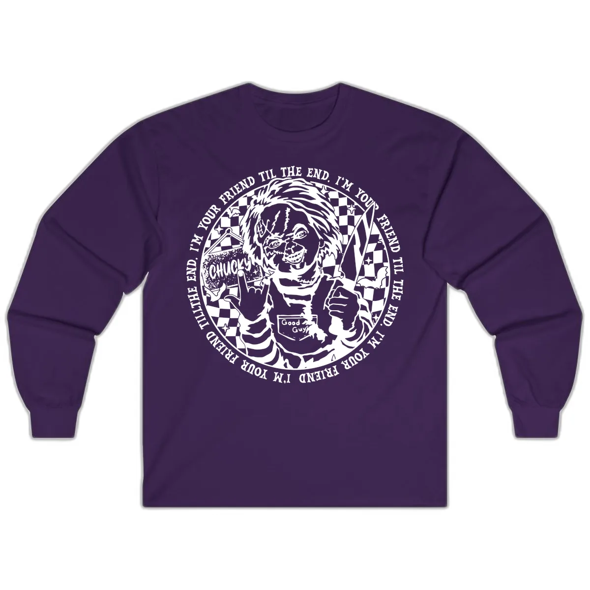 Chucky Friend Til The End Design Long Sleeve in Purple