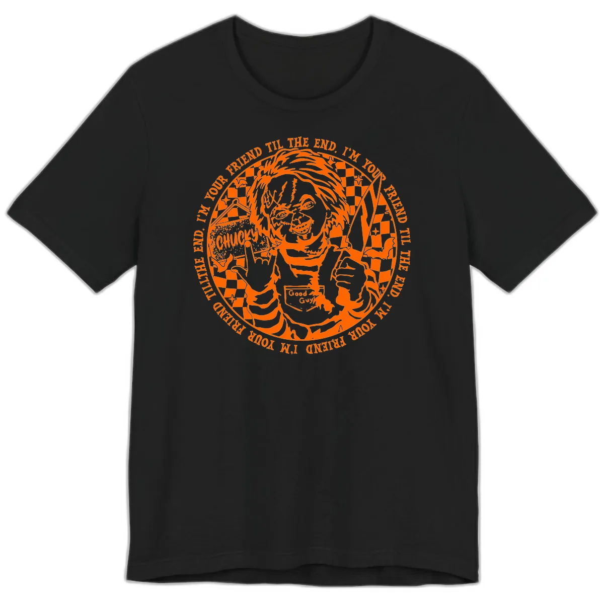 Chucky Friend Til The End Design Premium T-Shirt in Black