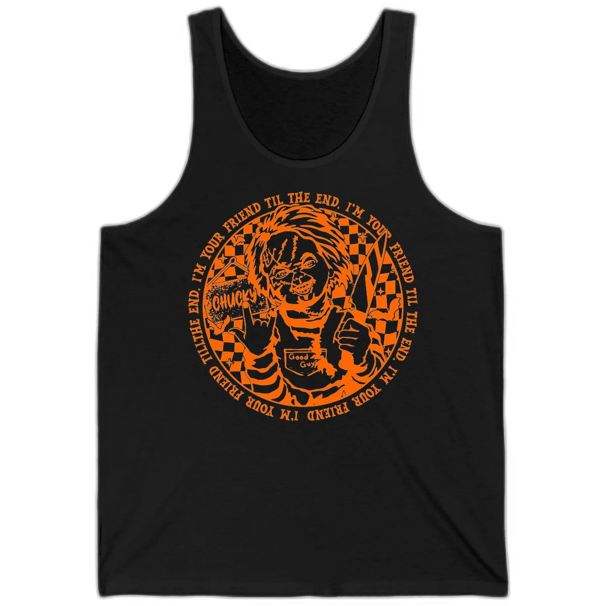 Chucky Friend Til The End Design Tank in Black