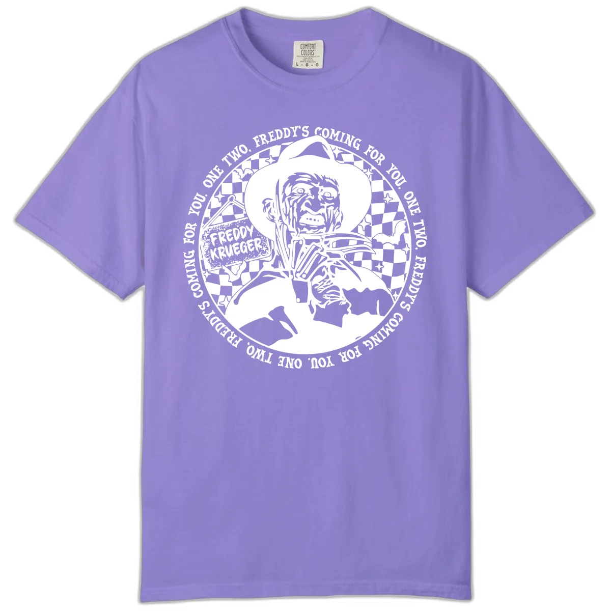 Freddy Krueger Nightmare Verse Comfort Color in Violet