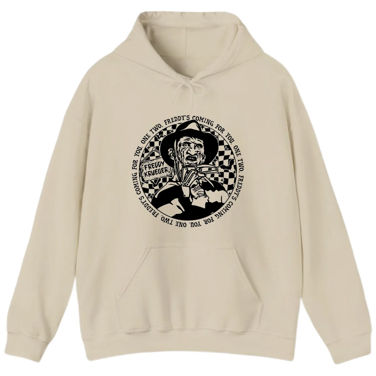 Freddy Krueger Nightmare Verse Hoodie in Sand