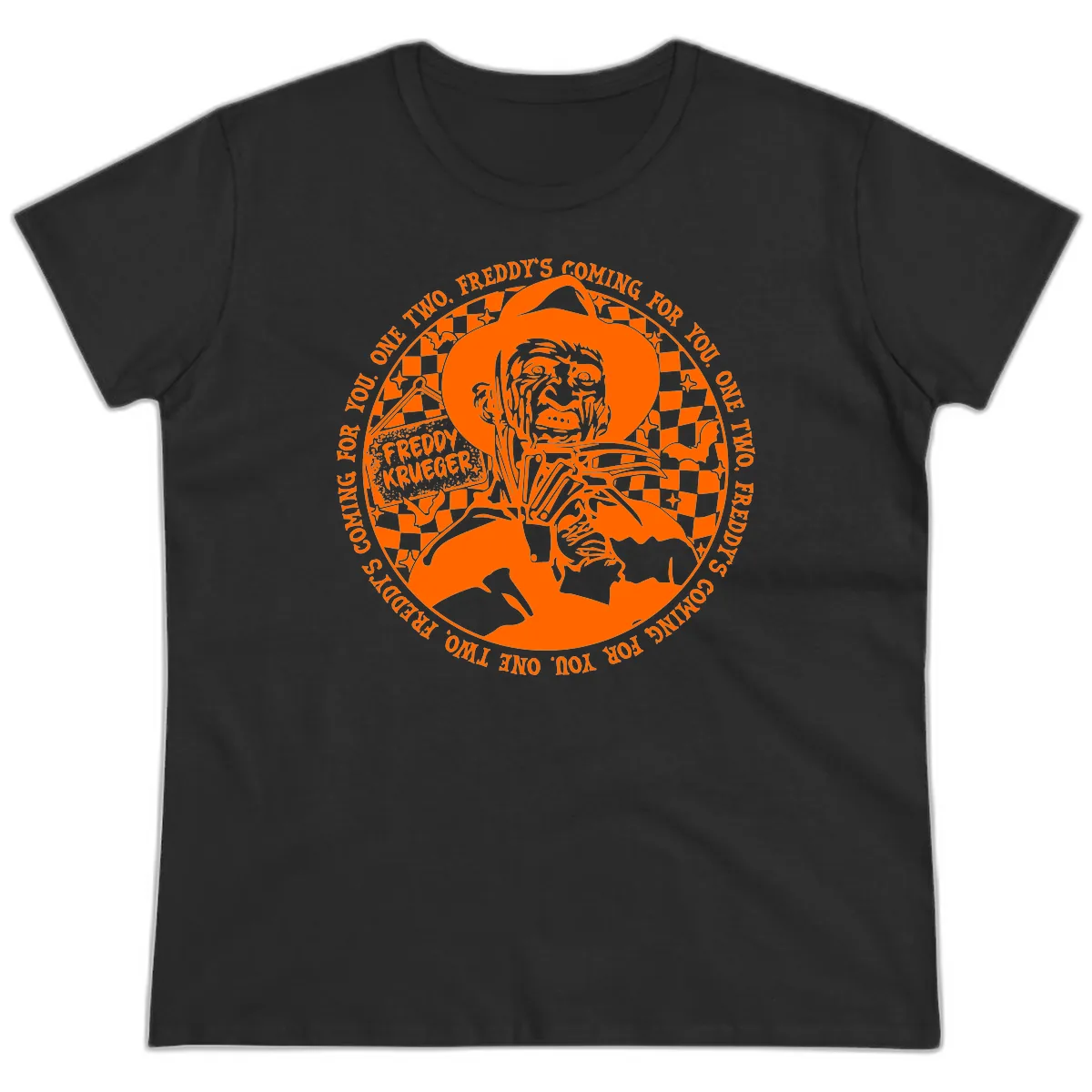 Freddy Krueger Nightmare Verse Ladies Tee in Black