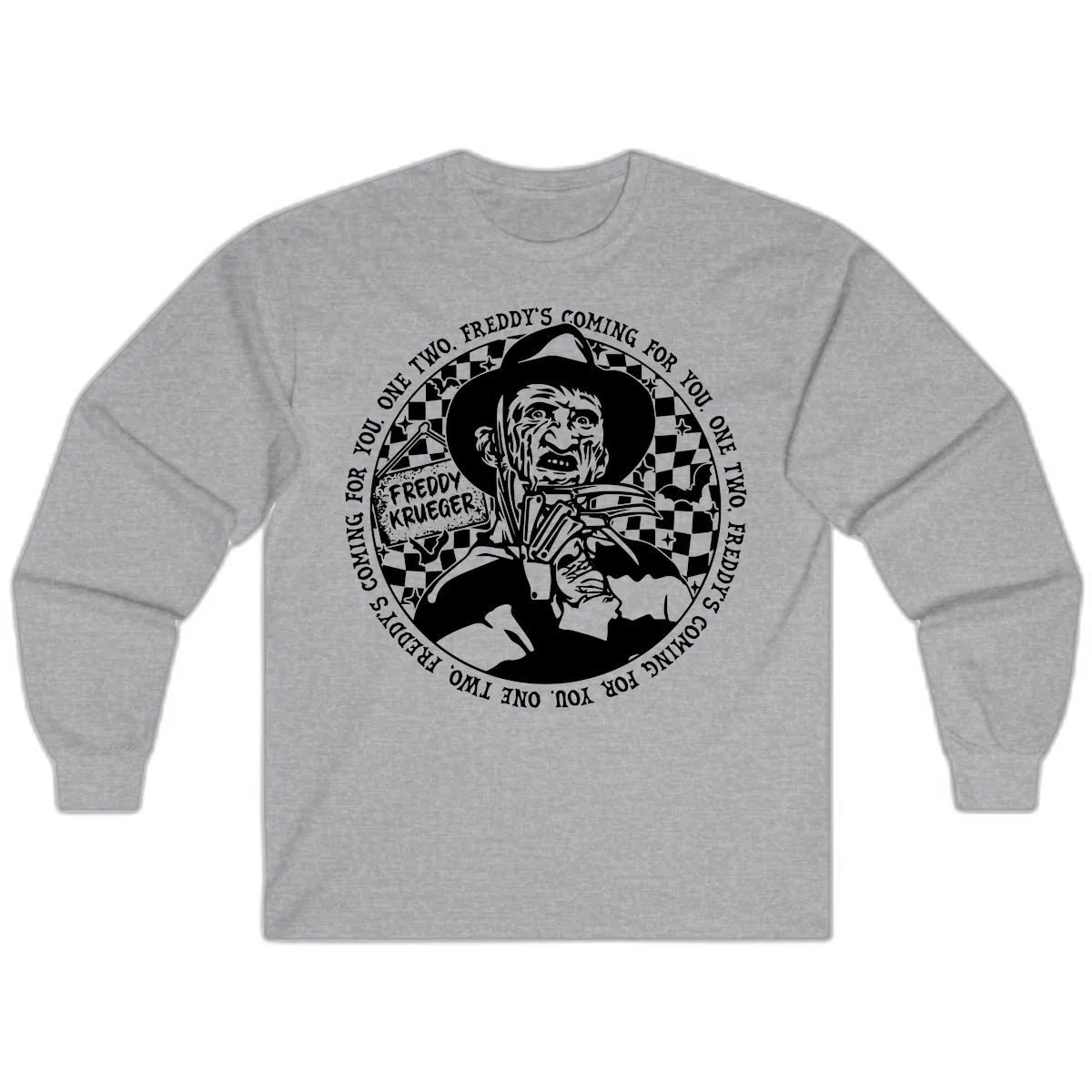 Freddy Krueger Nightmare Verse Long Sleeve in Sport Grey