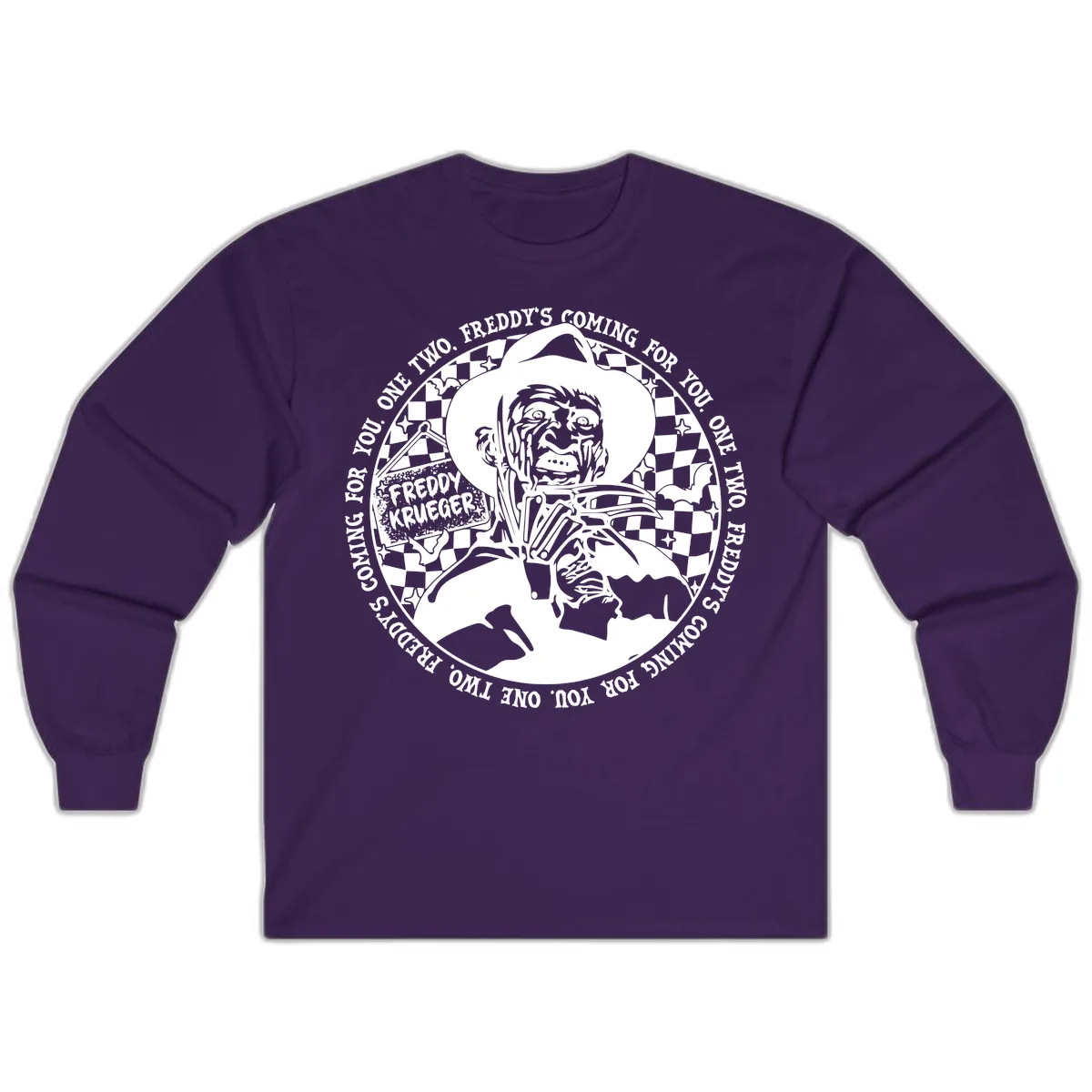 Freddy Krueger Nightmare Verse Long Sleeve in Purple