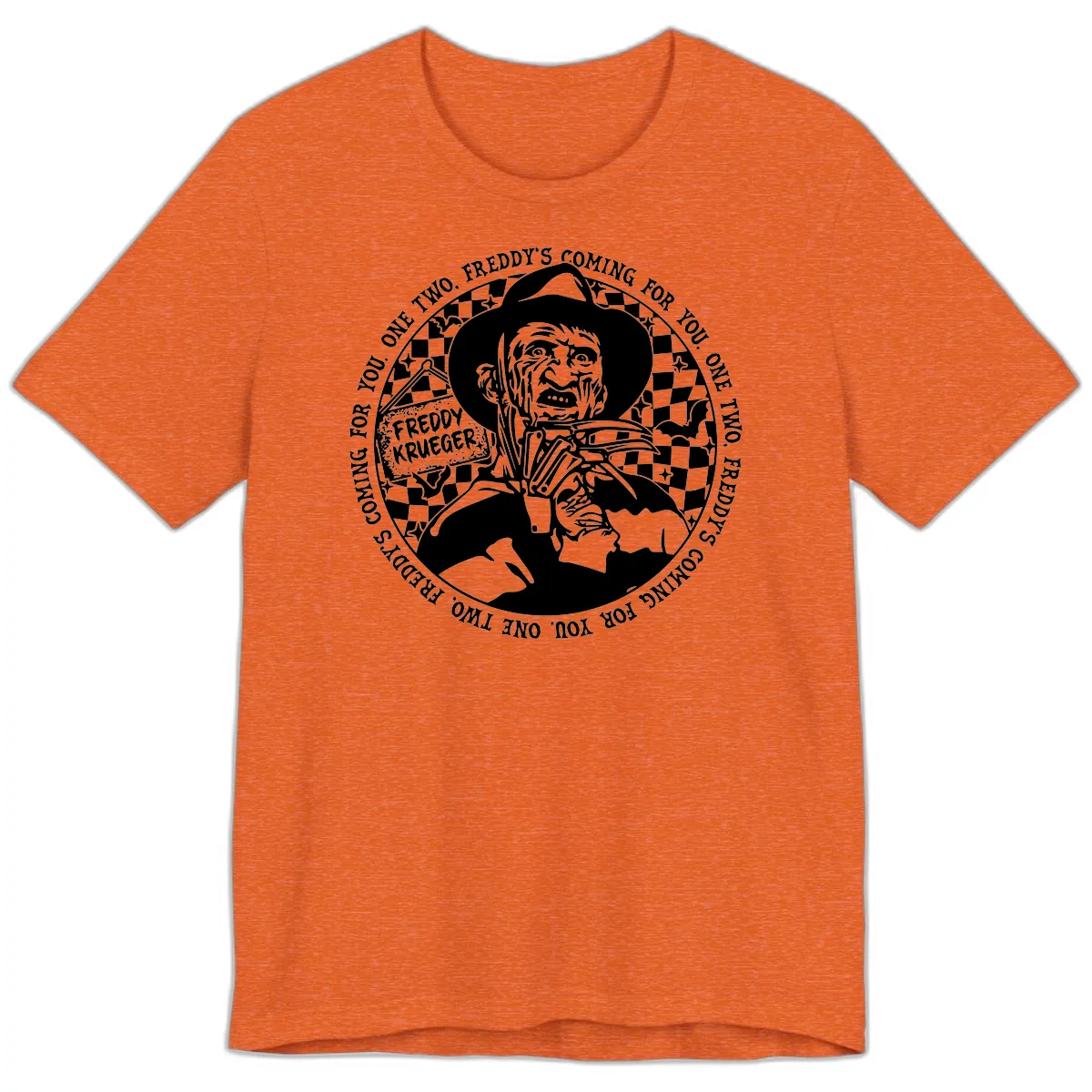 Freddy Krueger Nightmare Verse Premium T-Shirt in Heather Orange