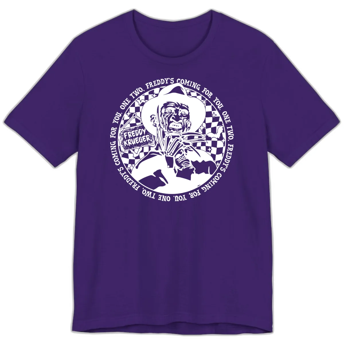 Freddy Krueger Nightmare Verse Premium T-Shirt in Team Purple