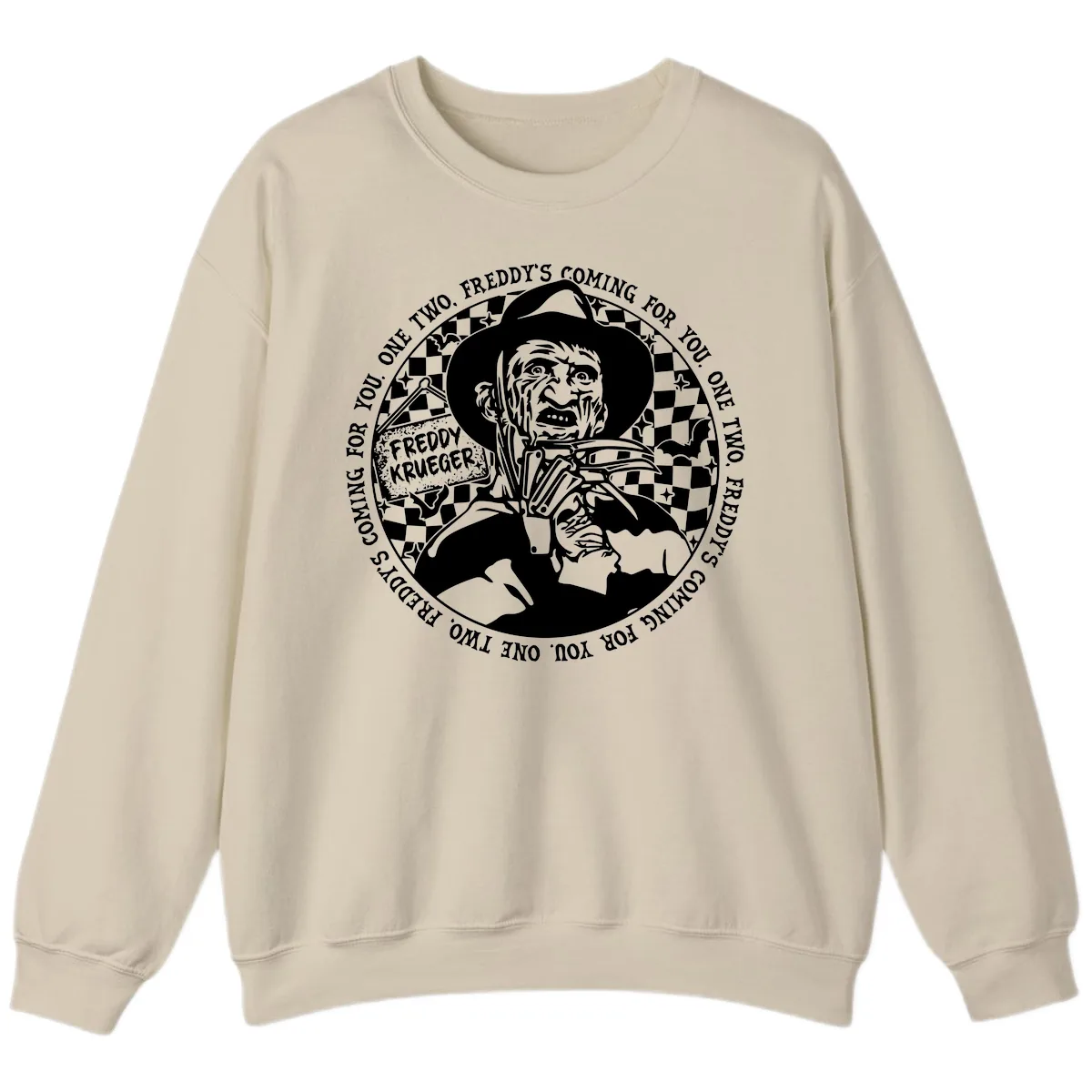 Freddy Krueger Nightmare Verse Sweatshirt in Sand