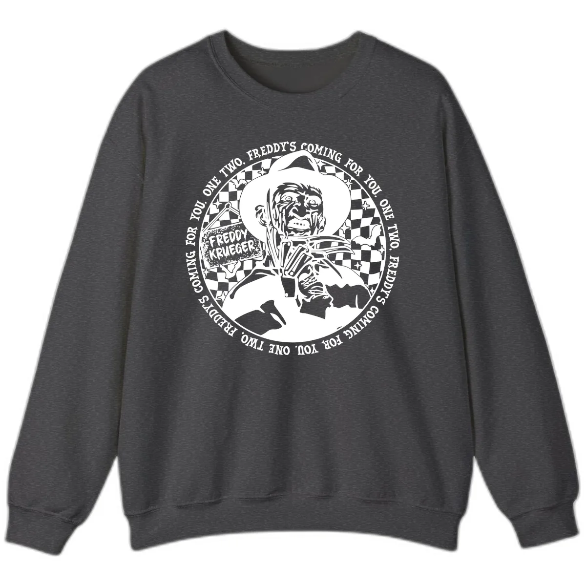 Freddy Krueger Nightmare Verse Sweatshirt in Dark Heather