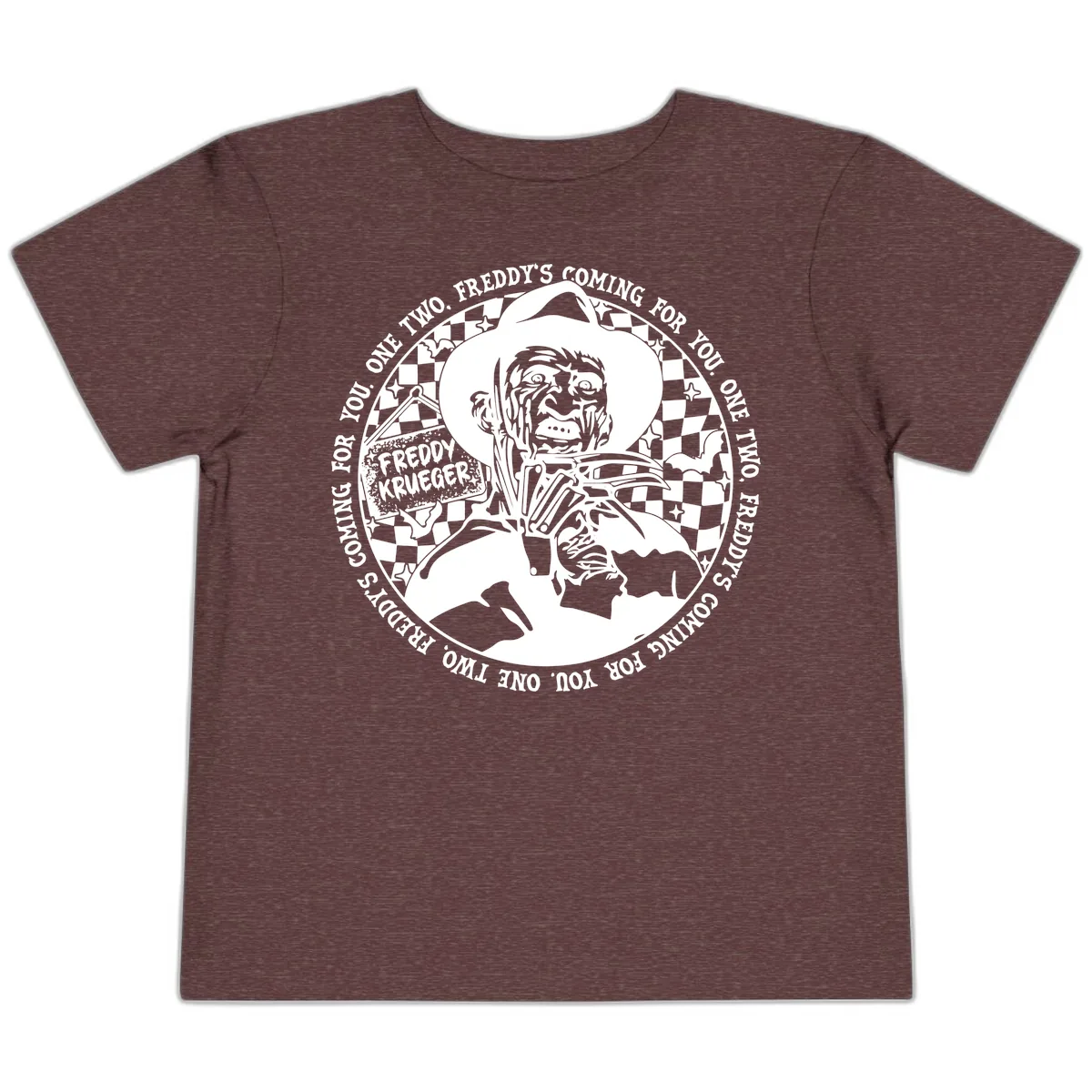 Freddy Krueger Nightmare Verse Toddler T-Shirt in Heather Maroon