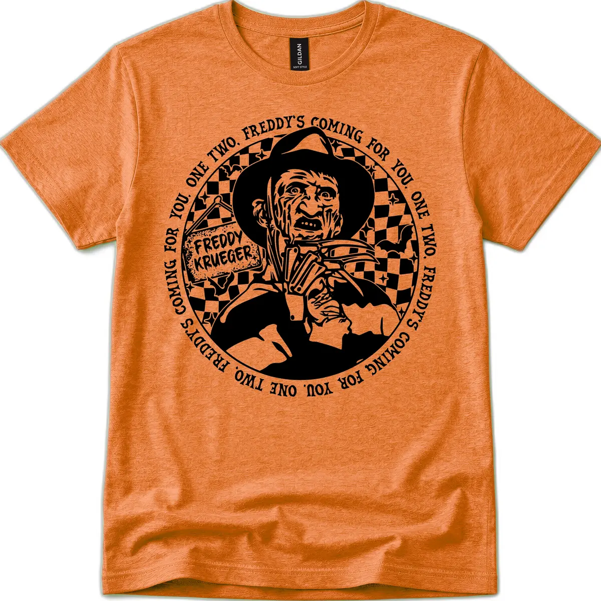 Freddy Krueger Nightmare Verse T-Shirt in Heather Orange
