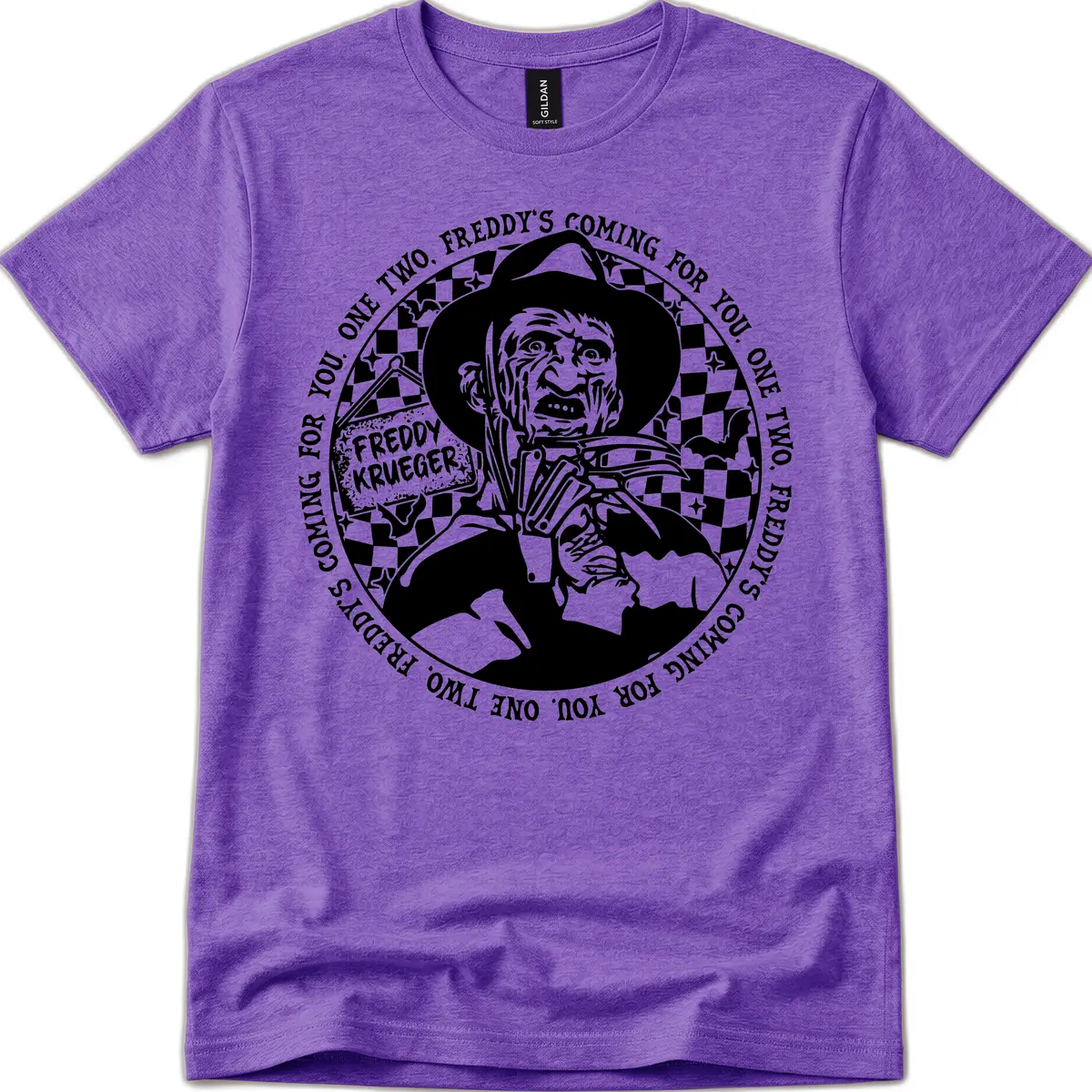 Freddy Krueger Nightmare Verse T-Shirt in Heather Purple