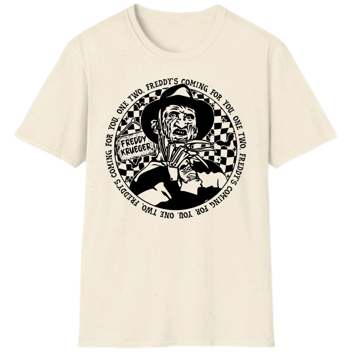 Freddy Krueger Nightmare Verse T-Shirt in Natural