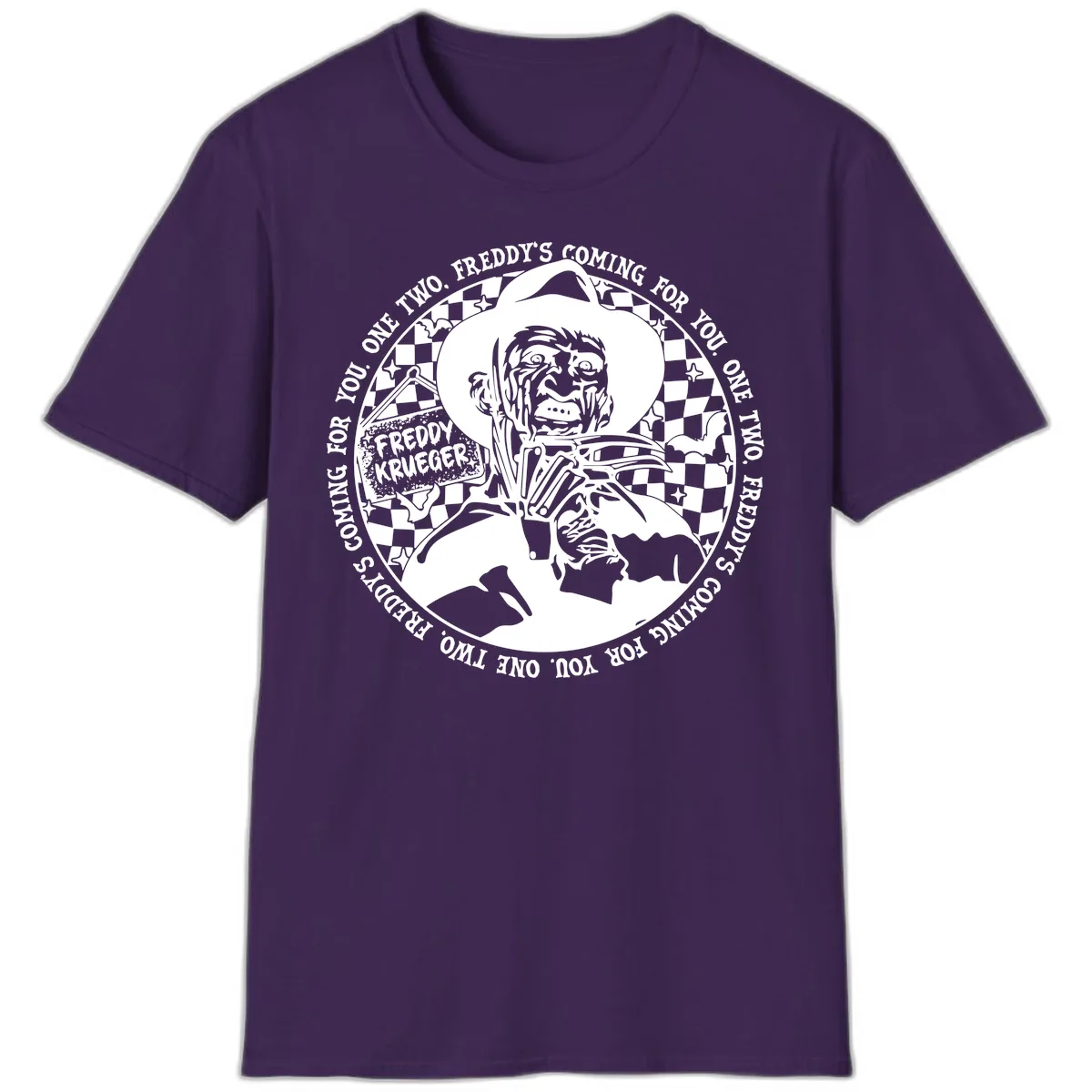 Freddy Krueger Nightmare Verse T-Shirt in Purple