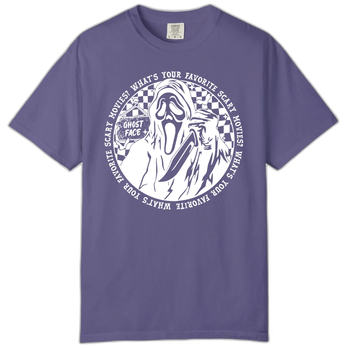 Ghost Face Favorite Scary Movies Comfort Color in Grape