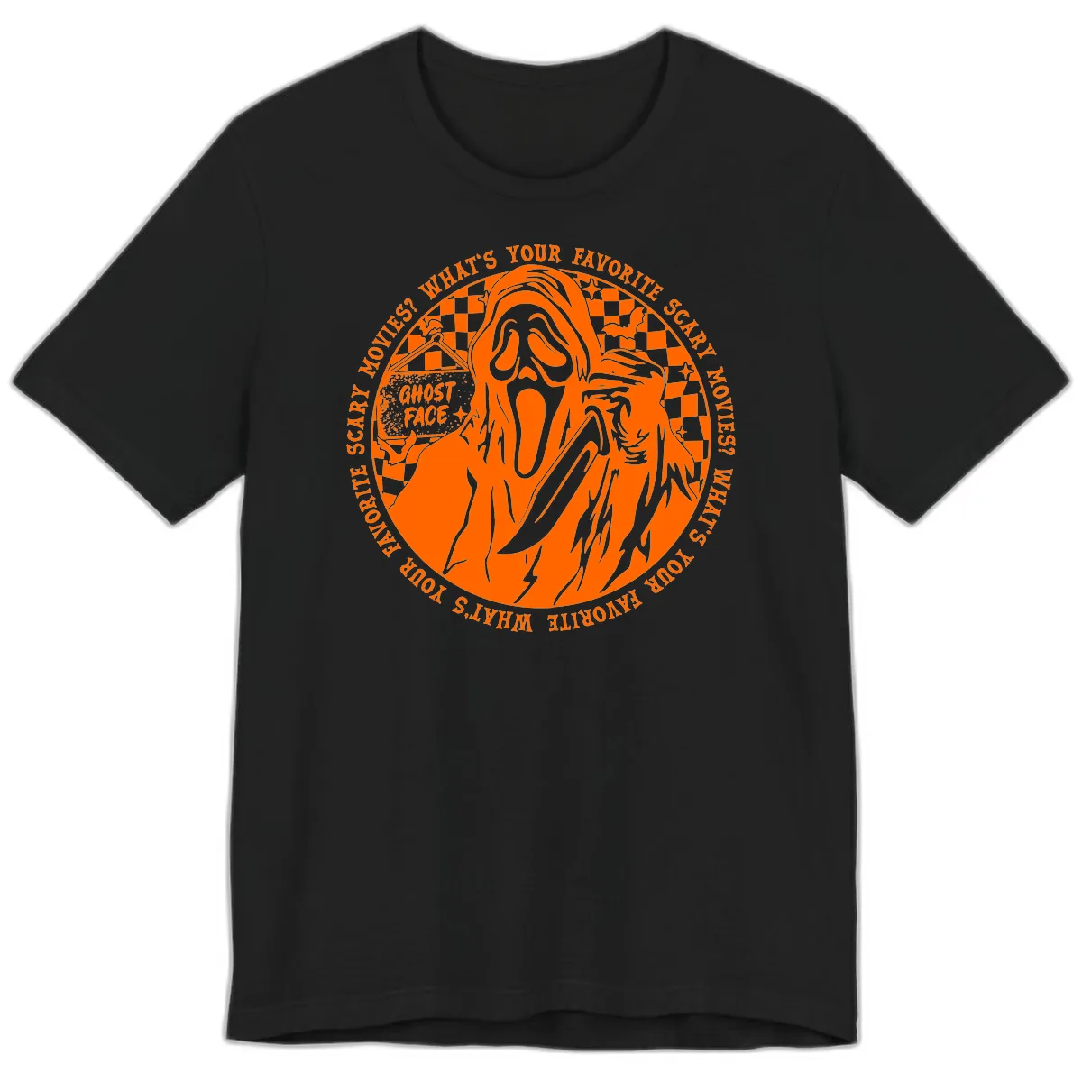 Ghost Face Favorite Scary Movies Premium T-Shirt in Black