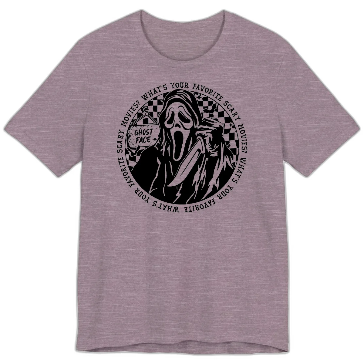 Ghost Face Favorite Scary Movies Premium T-Shirt in Heather Purple
