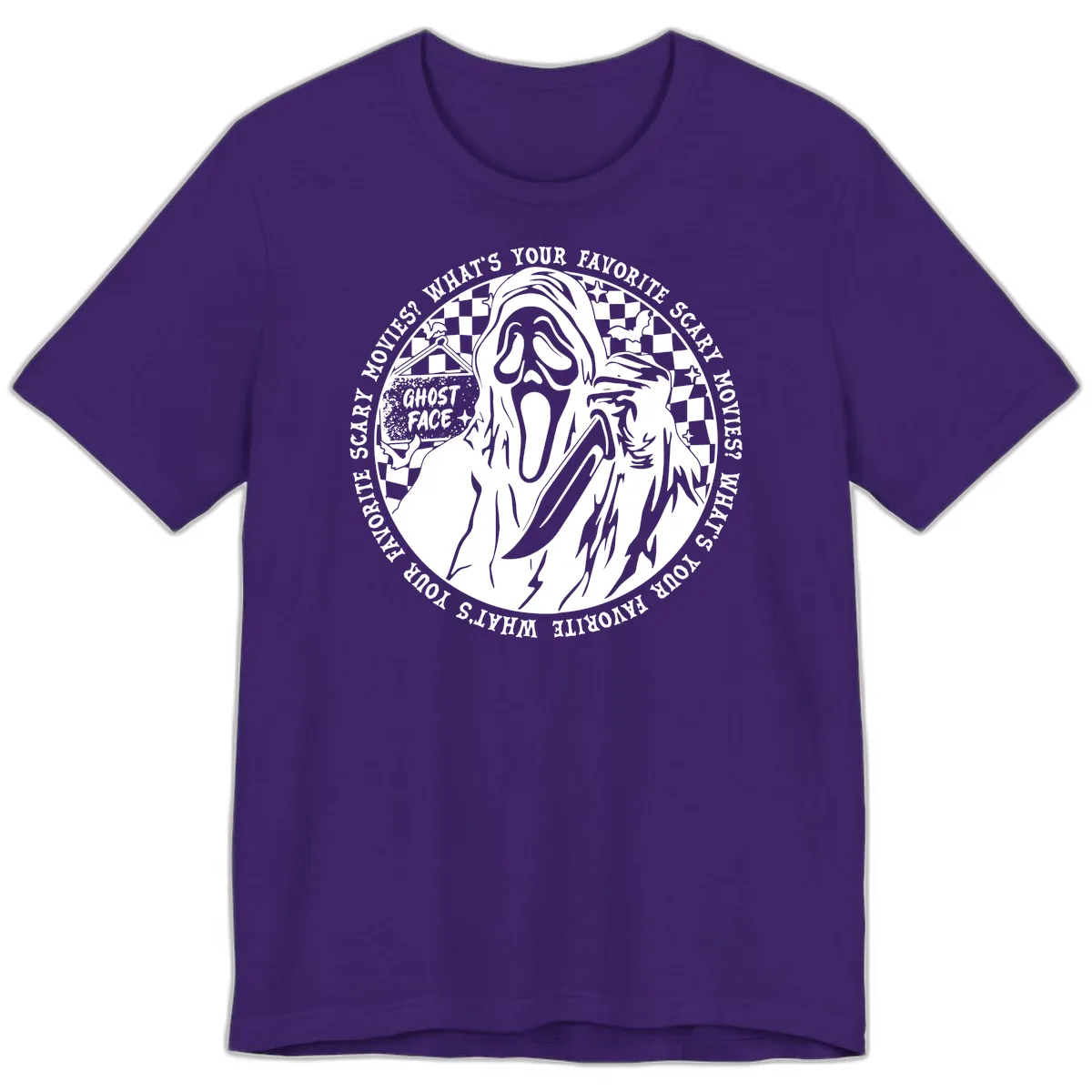 Ghost Face Favorite Scary Movies Premium T-Shirt in Team Purple