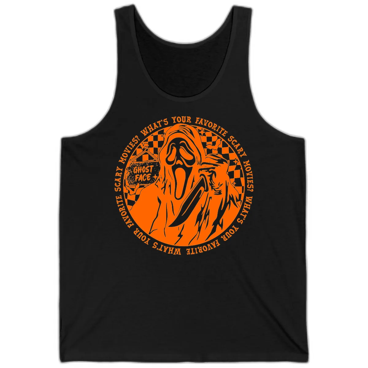 Ghost Face Favorite Scary Movies Tank in Black