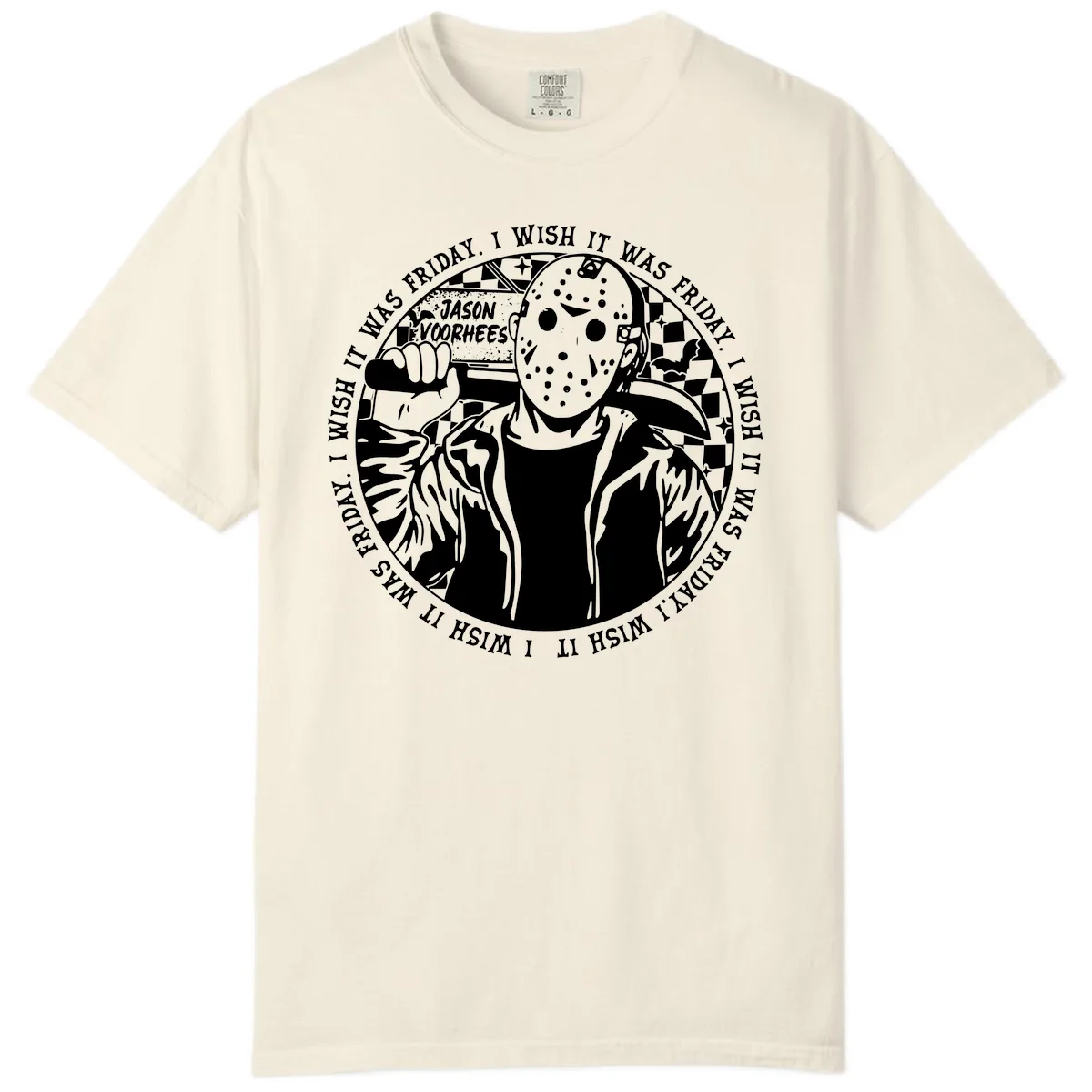 Jason Voorhees Friday The 13th Shirt Comfort Color in Ivory