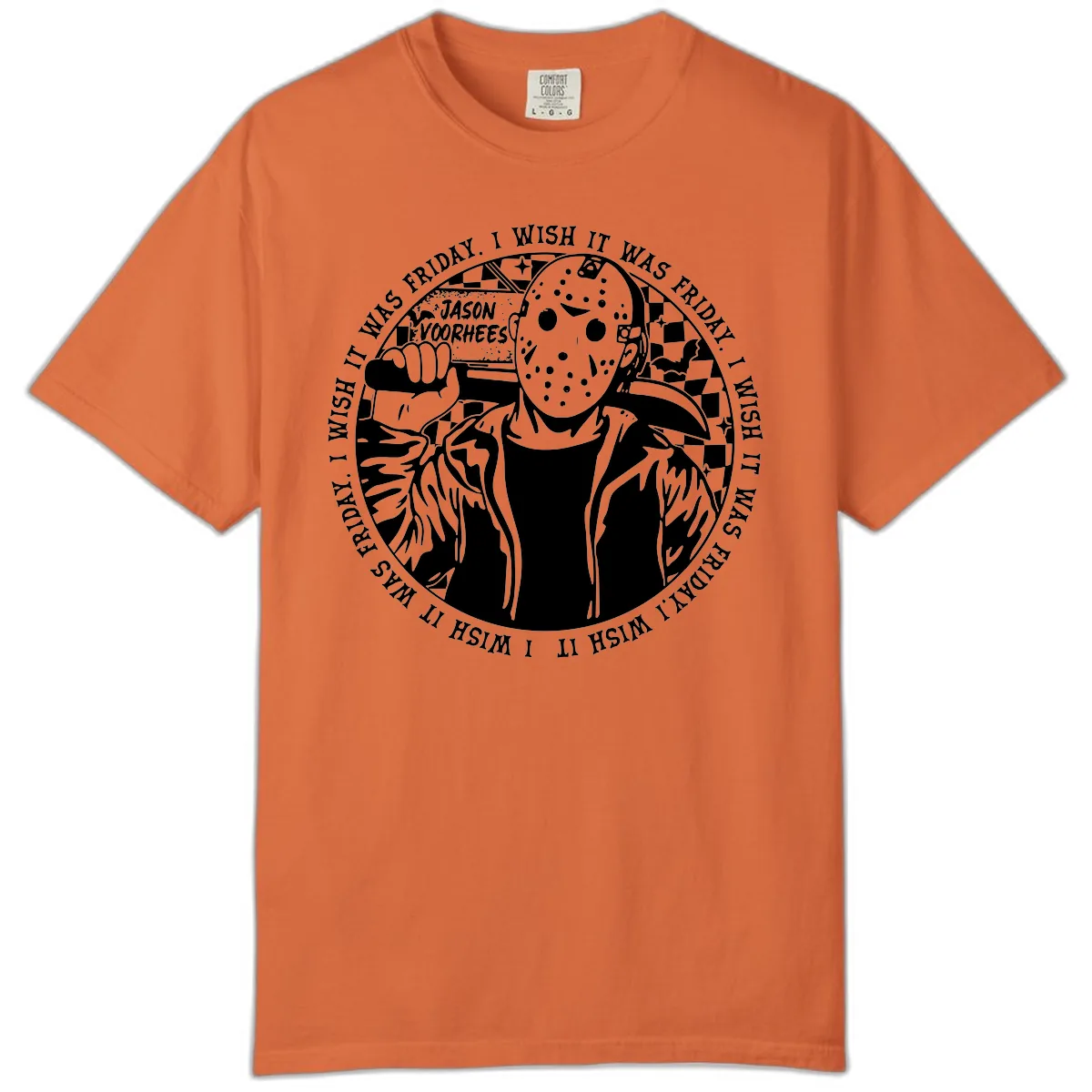 Jason Voorhees Friday The 13th Shirt Comfort Color in Burnt Orange